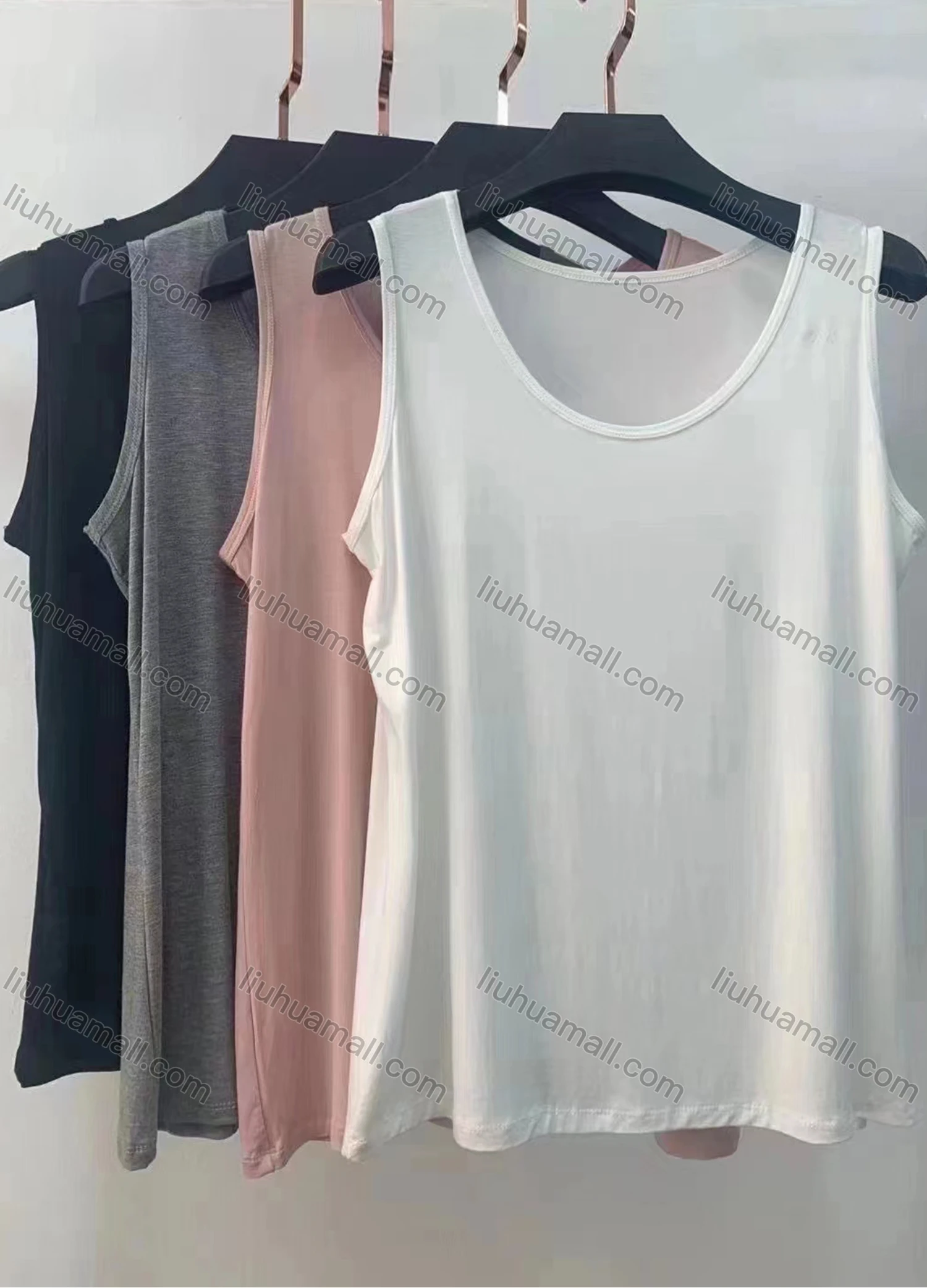 Wholesale Women's Casual Scoop Neck Sleeveless Plain Tank Tops - Liuhuamall