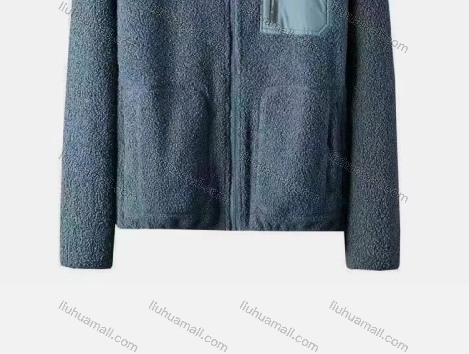 Wholesale Men's Casual Stand Collar Long Sleeve Zipper Pockets Thermal Polar Fleece Jacket - Liuhuamall