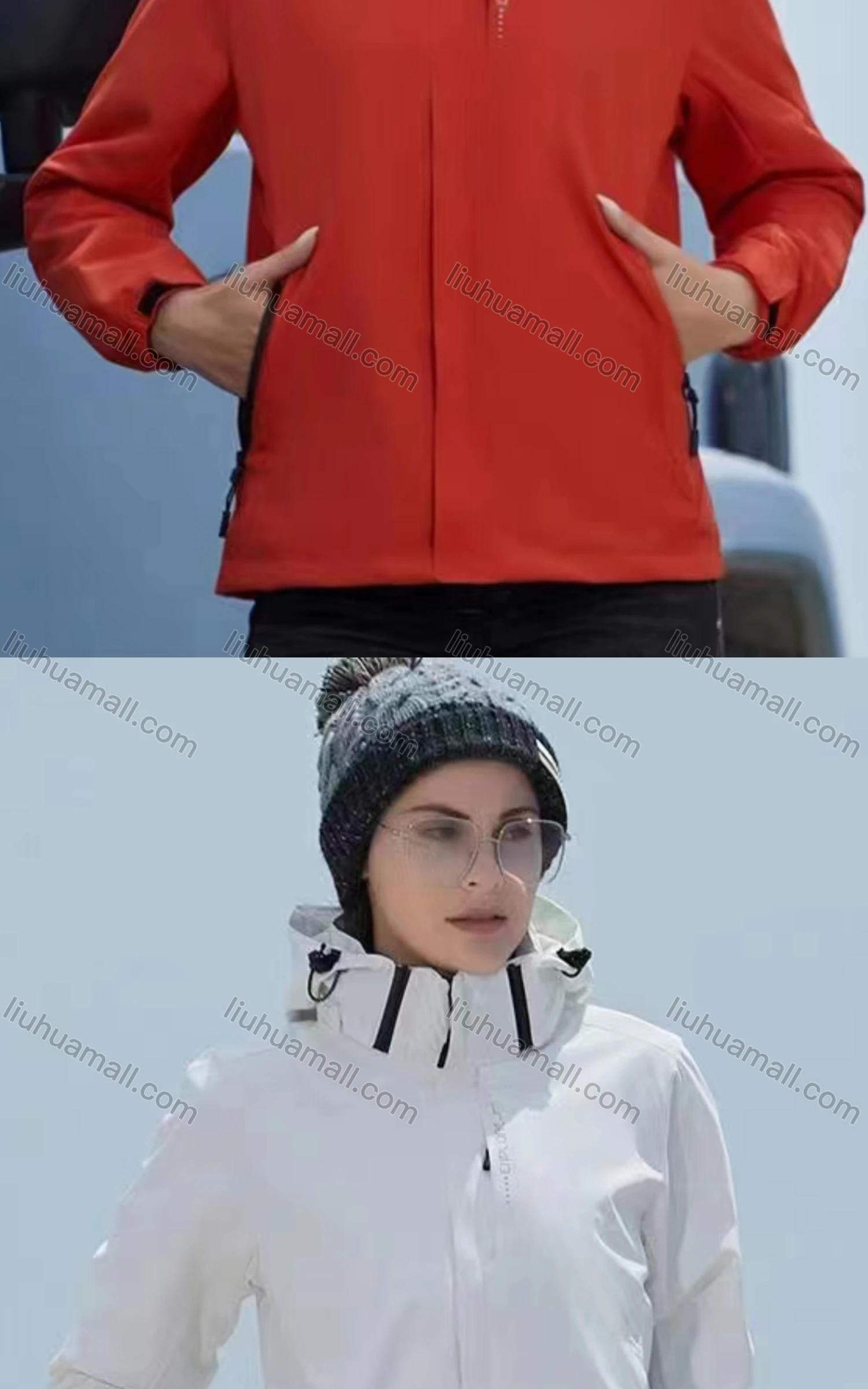 Wholesale Women's Casual Hooded Long Sleeve Zipper Pockets Windbreaker Jacket - Liuhuamall