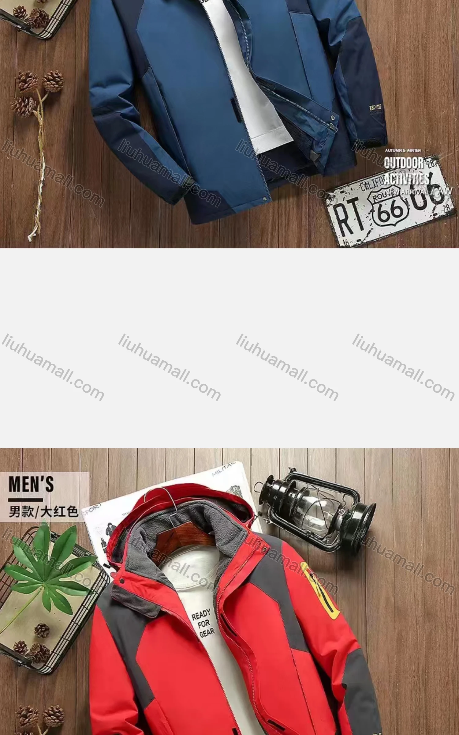 Wholesale Women's Casual Hooded Long Sleeve Zipper Pockets Colorblock Thermal Lined 2In1 Jacket - Liuhuamall