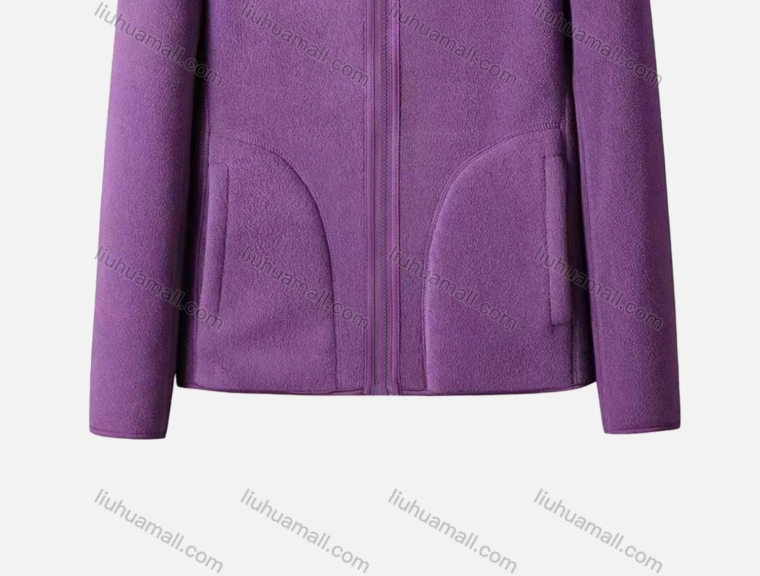 Wholesale Women's Casual Long Sleeve Zipper Pockets Polar Fleece Jacket - Liuhuamall