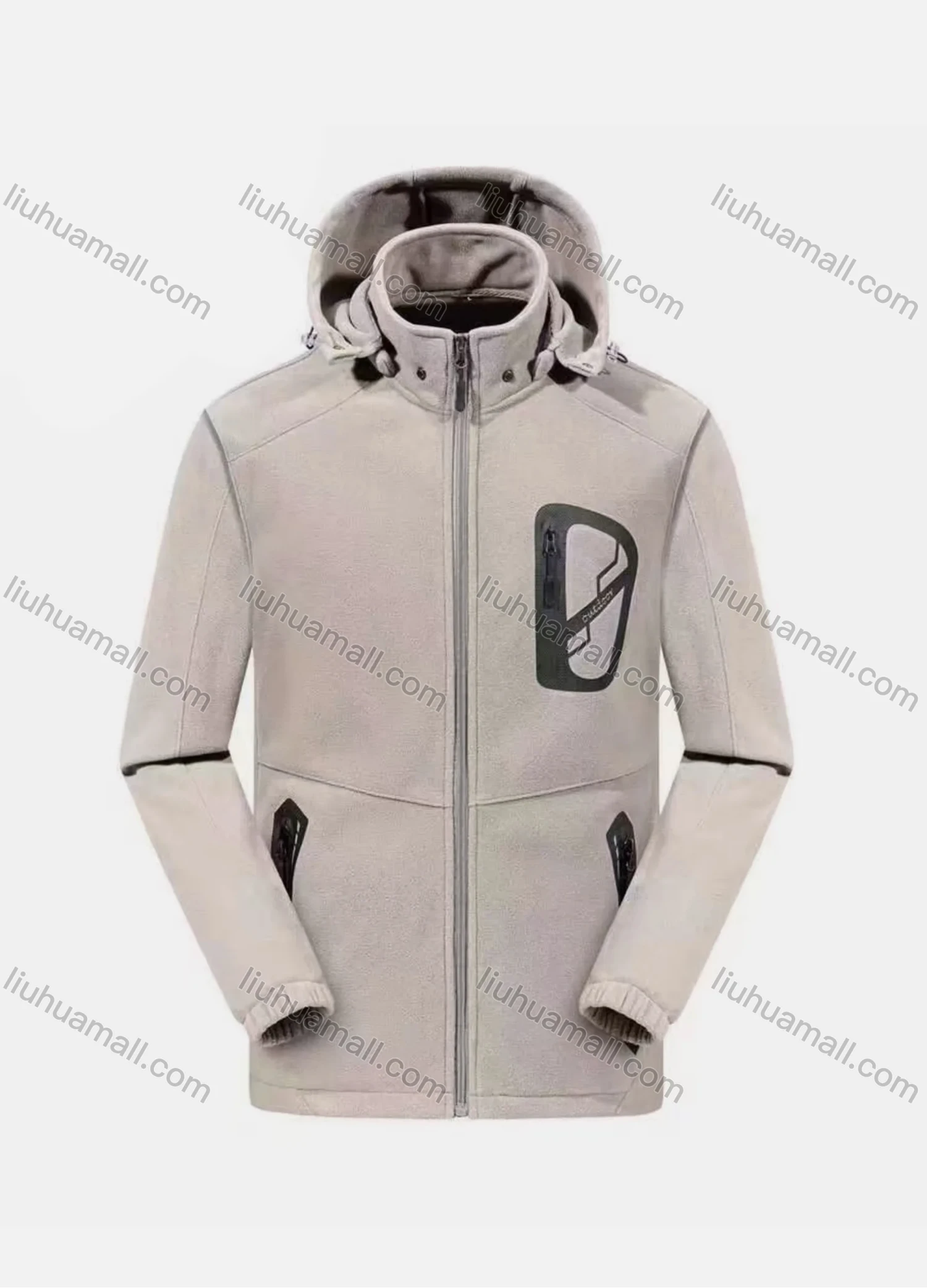 Wholesale Men's Casual Removable Hooded Long Sleeve Zipper Pockets Plain Jacket - Liuhuamall