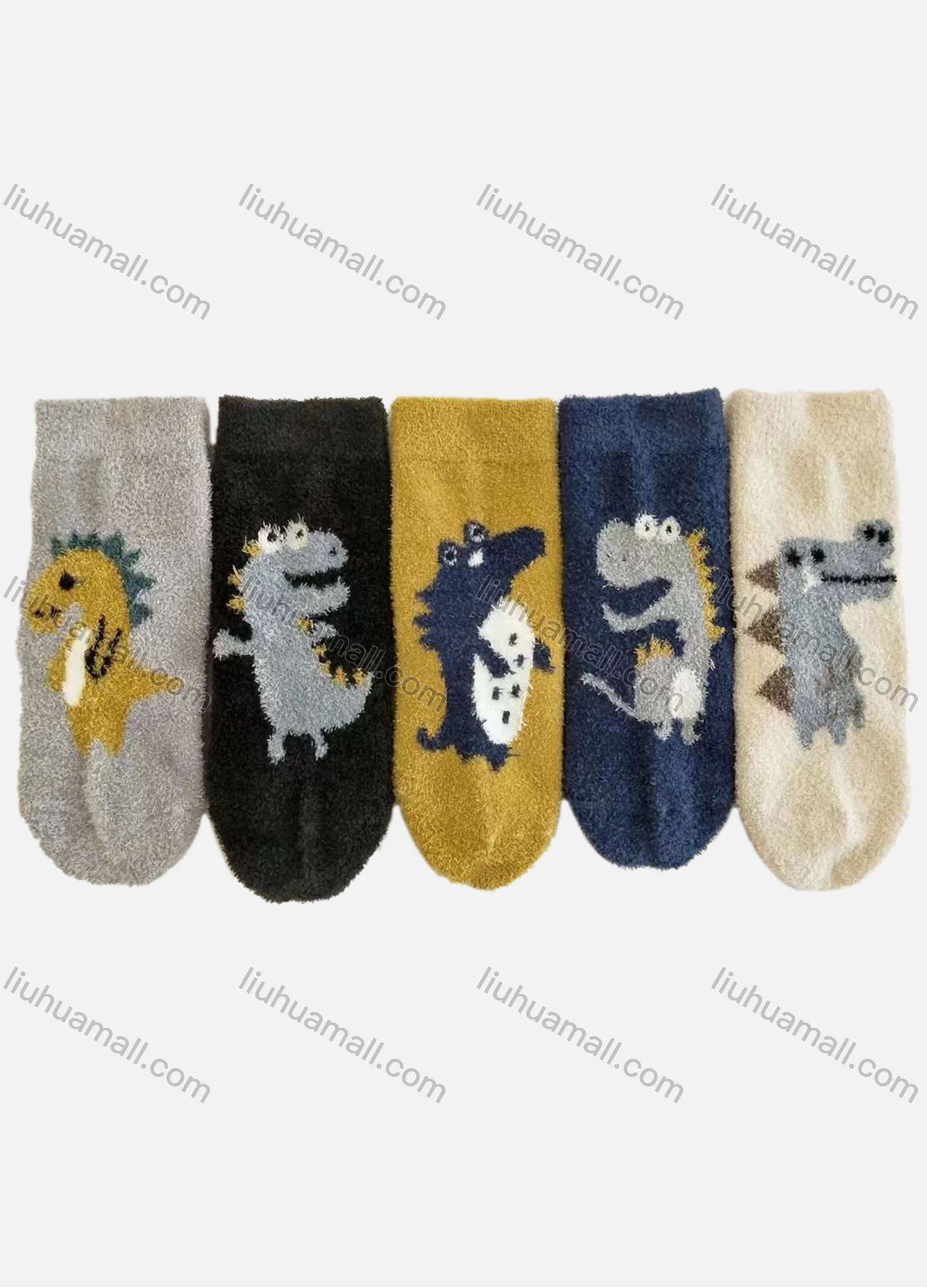 Wholesale Kid's Cute Dinosaurs Graphic Crew Ankle Cotton Socks (10 Piece of Pack ) - Liuhuamall