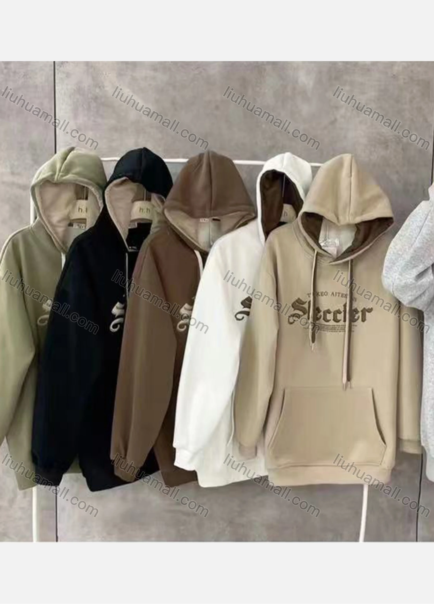 Wholesale Women's Casual Long Sleeve Letter Print Drawstring Hooded Sweatshirts - Liuhuamall