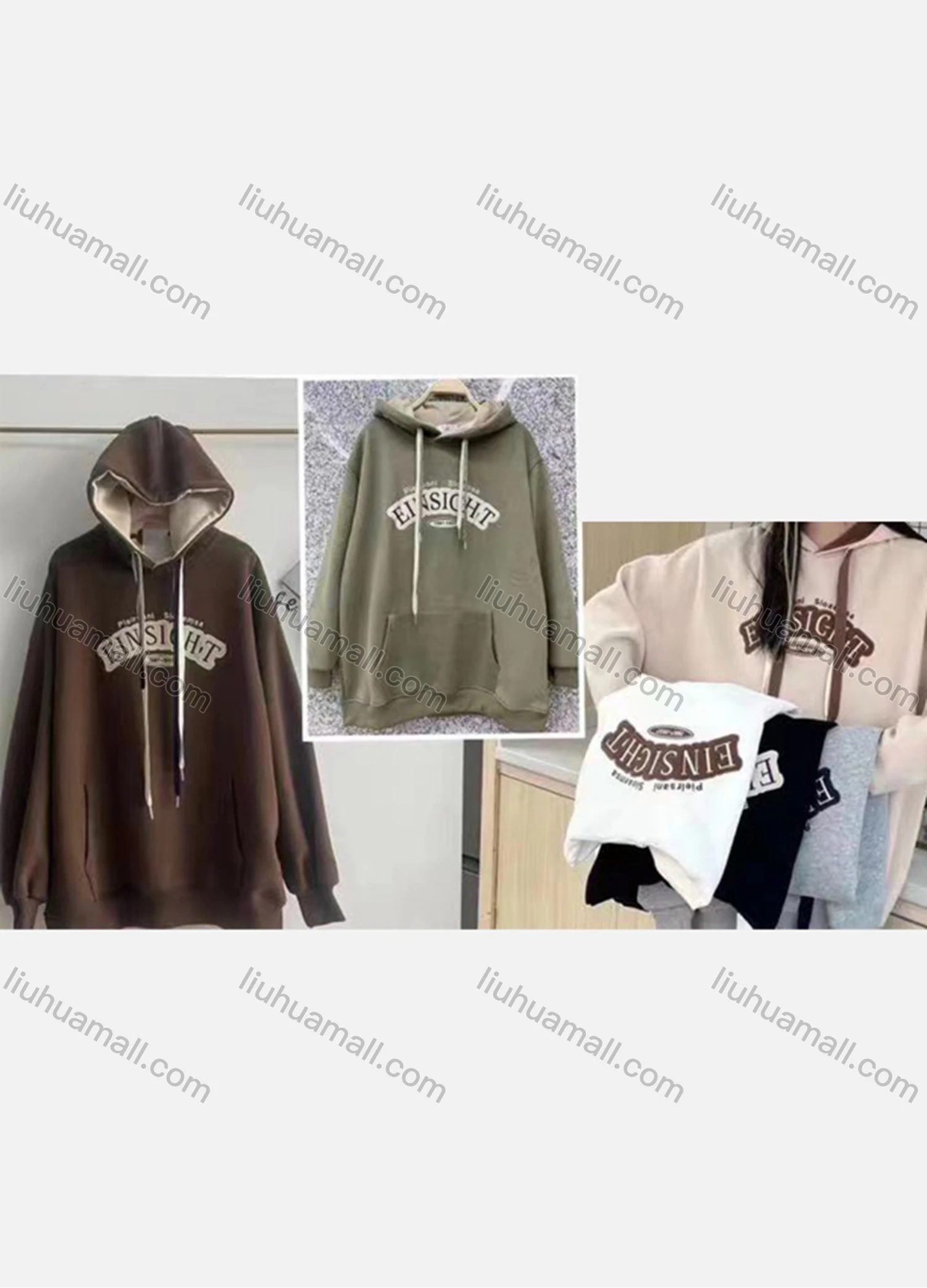 Wholesale Women's Casual Long Sleeve Letter Print Drawstring Hooded Sweatshirts - Liuhuamall
