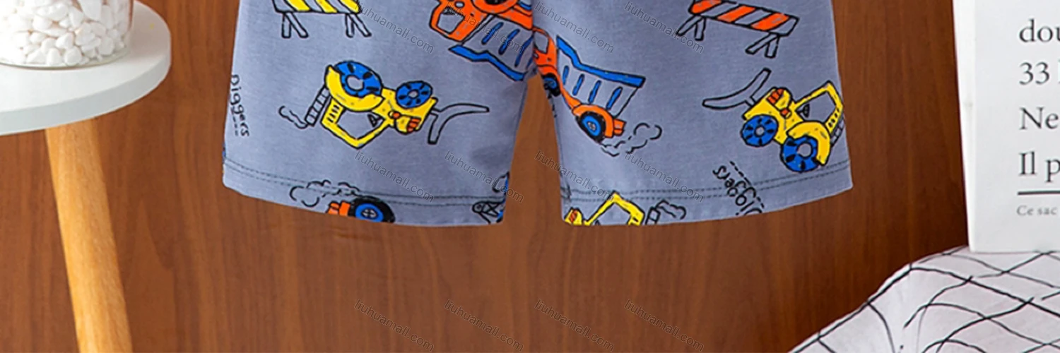 Wholesale Boys Casual Short Sleeve Cartoon Graphic T-shirts&Shorts 2 Piece Homewear Sets - Liuhuamall