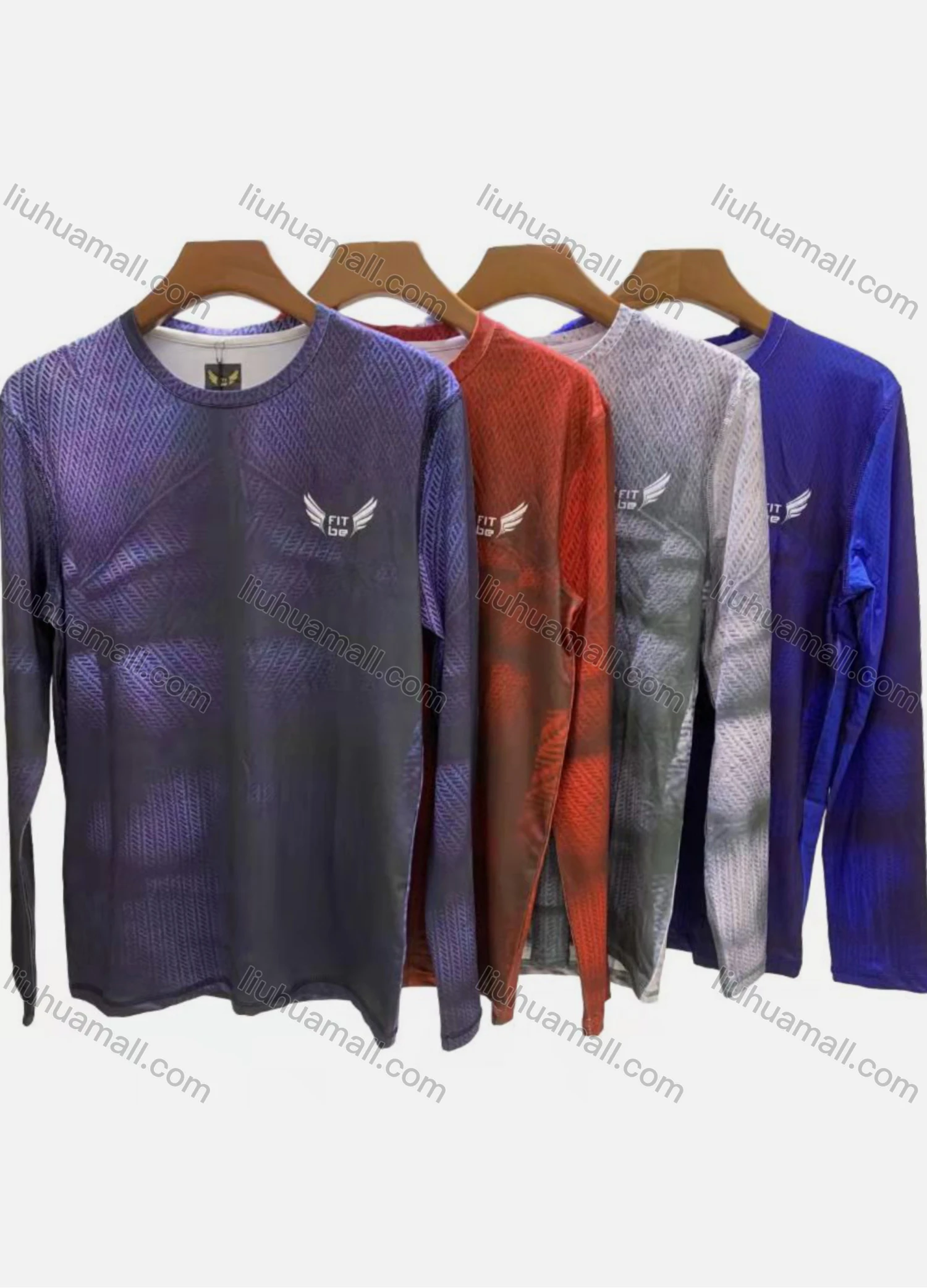 Wholesale Men's Casual Graphic Round Neck Long Sleeve Tee - Liuhuamall