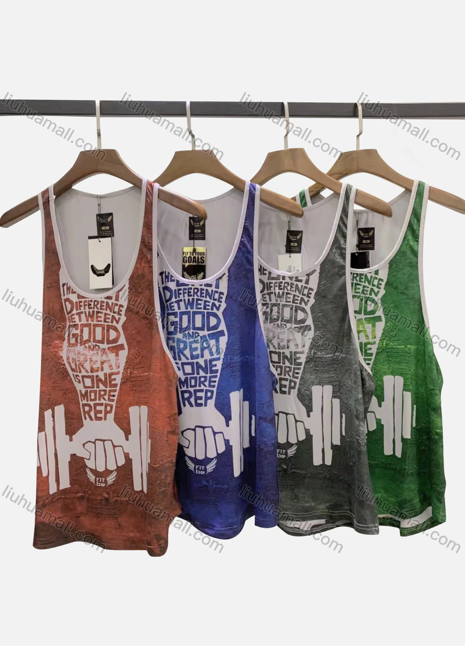 Wholesale Men's Sporty Basketball Letters Round Neck Quick Drying Tank Top - Liuhuamall