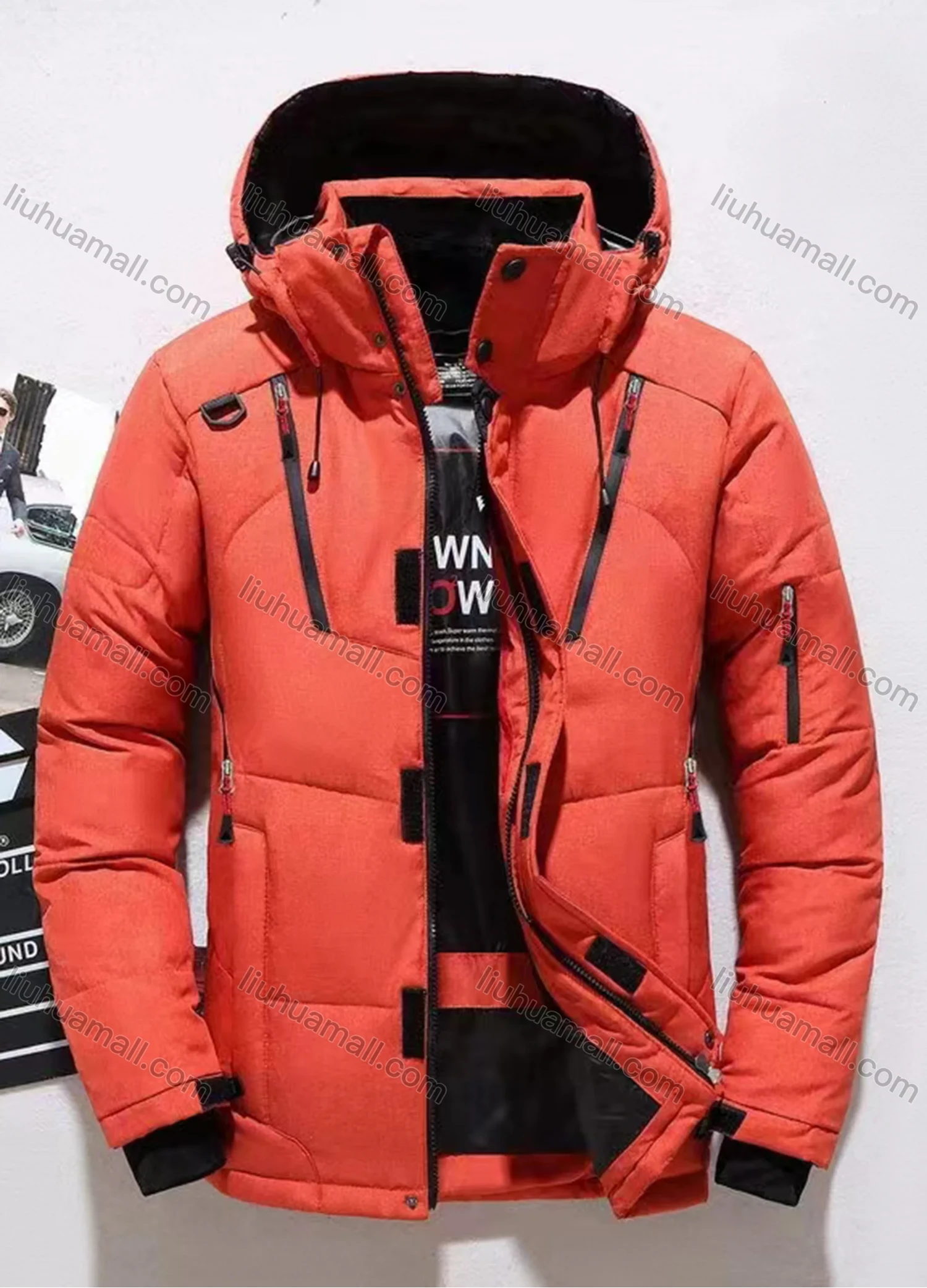 Wholesale Men's Casual Hooded Long Sleeve Thermal Lined Plain Puffer Jacket - Liuhuamall