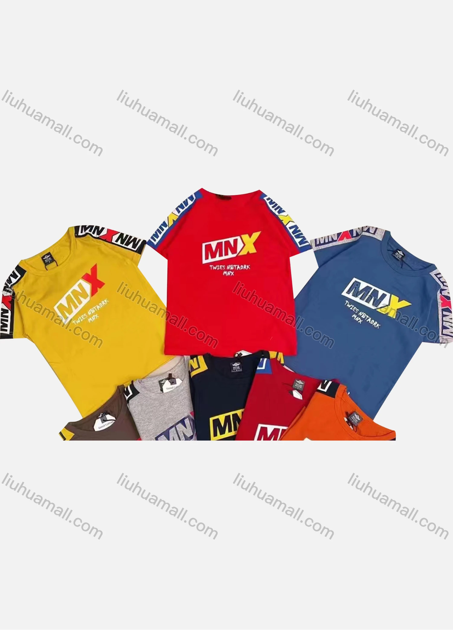 Wholesale Boys Casual Short Sleeve Colorblock Letter Graphic T-shirts - Liuhuamall