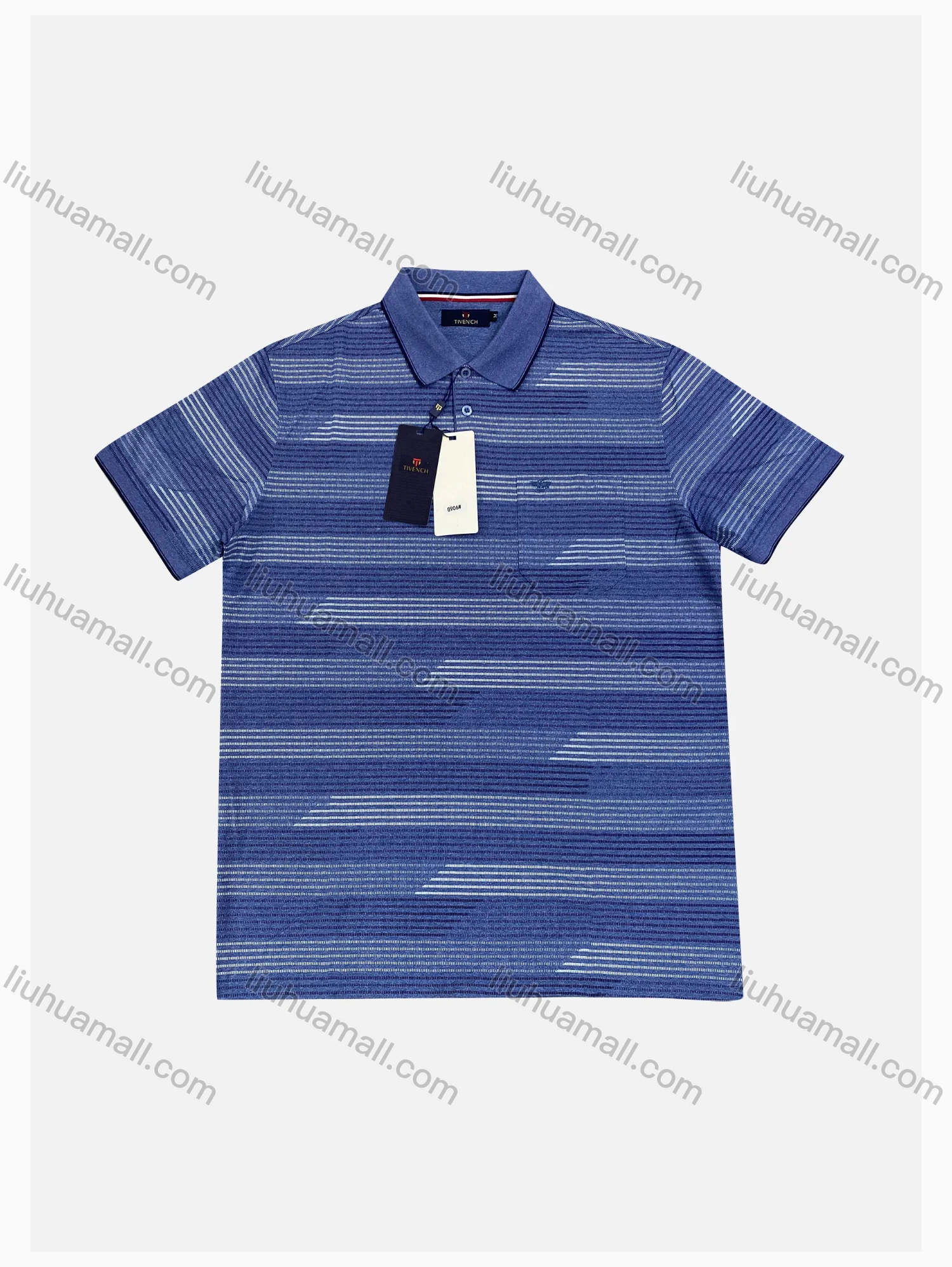 Wholesale Men's Casual Striped Short Sleeve Patch Pocket Polo Shirts - Liuhuamall