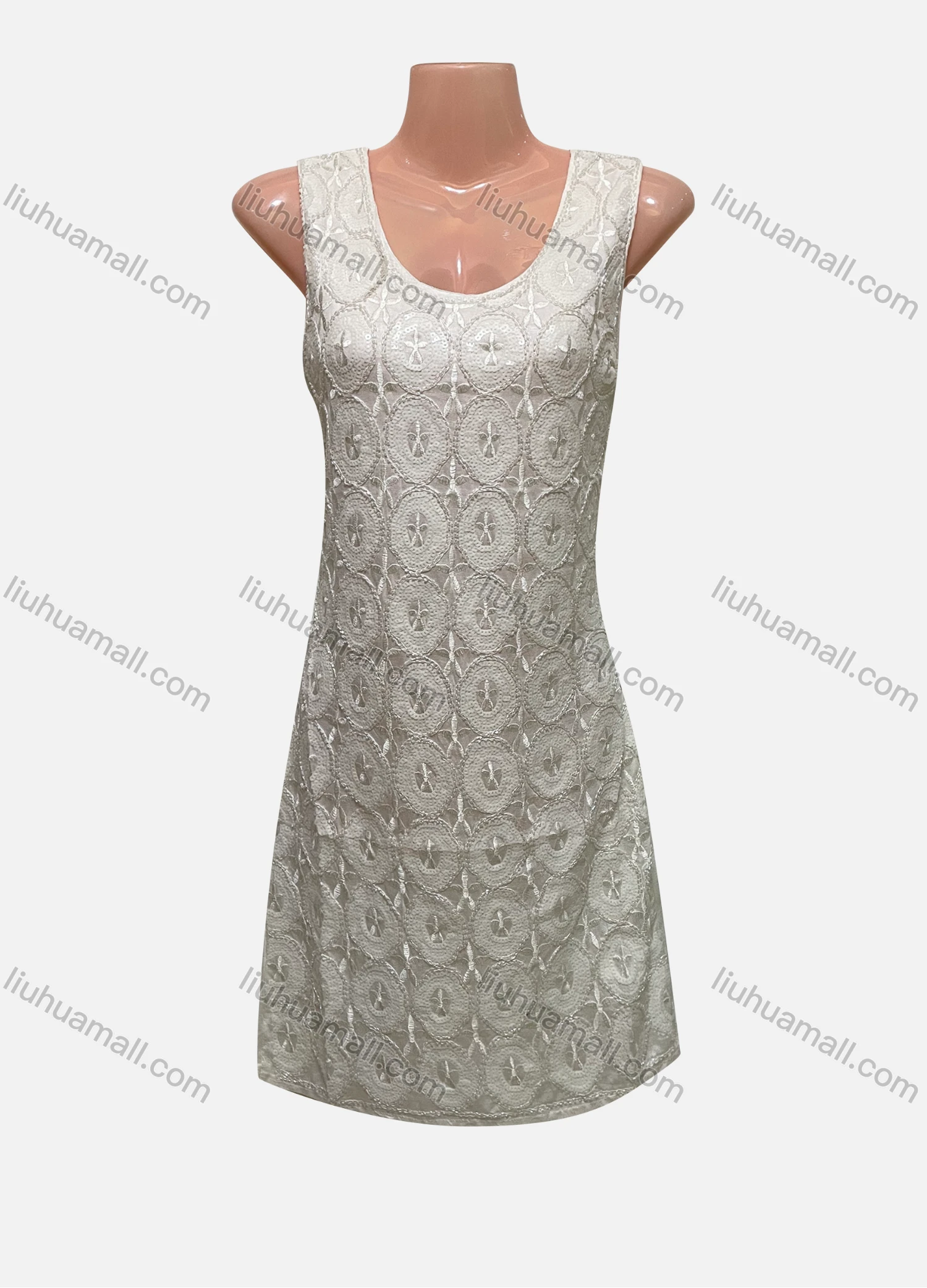 Wholesale Women's Vintage Scoop Neck Knit Knee Length Tank Dress - Liuhuamall