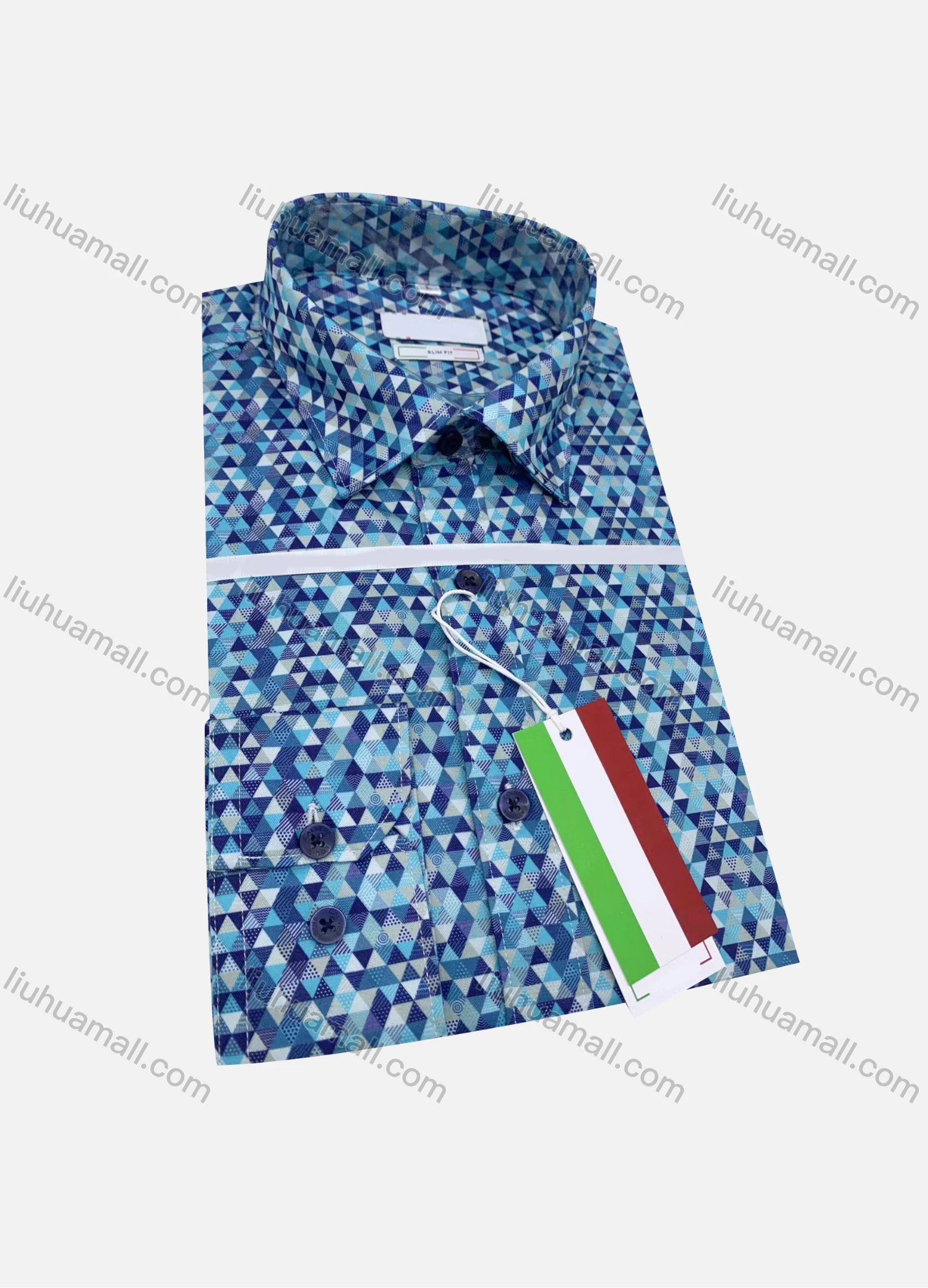 Wholesale Men's Casual Collared Long Sleeve Plaid Print 100%Cotton Shirt - Liuhuamall