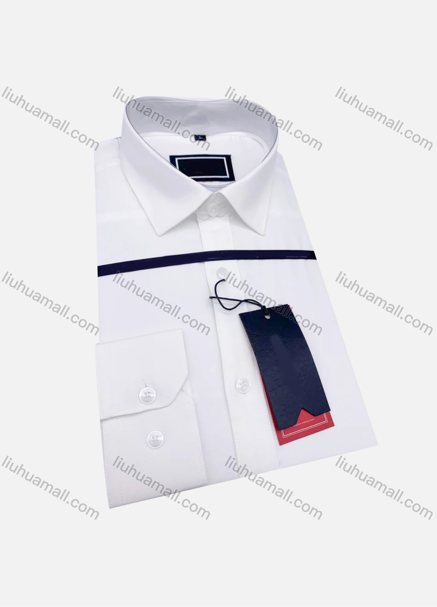 Wholesale Men's Casual Collared Long Sleeve Plain 100%Cotton Shirt - Liuhuamall
