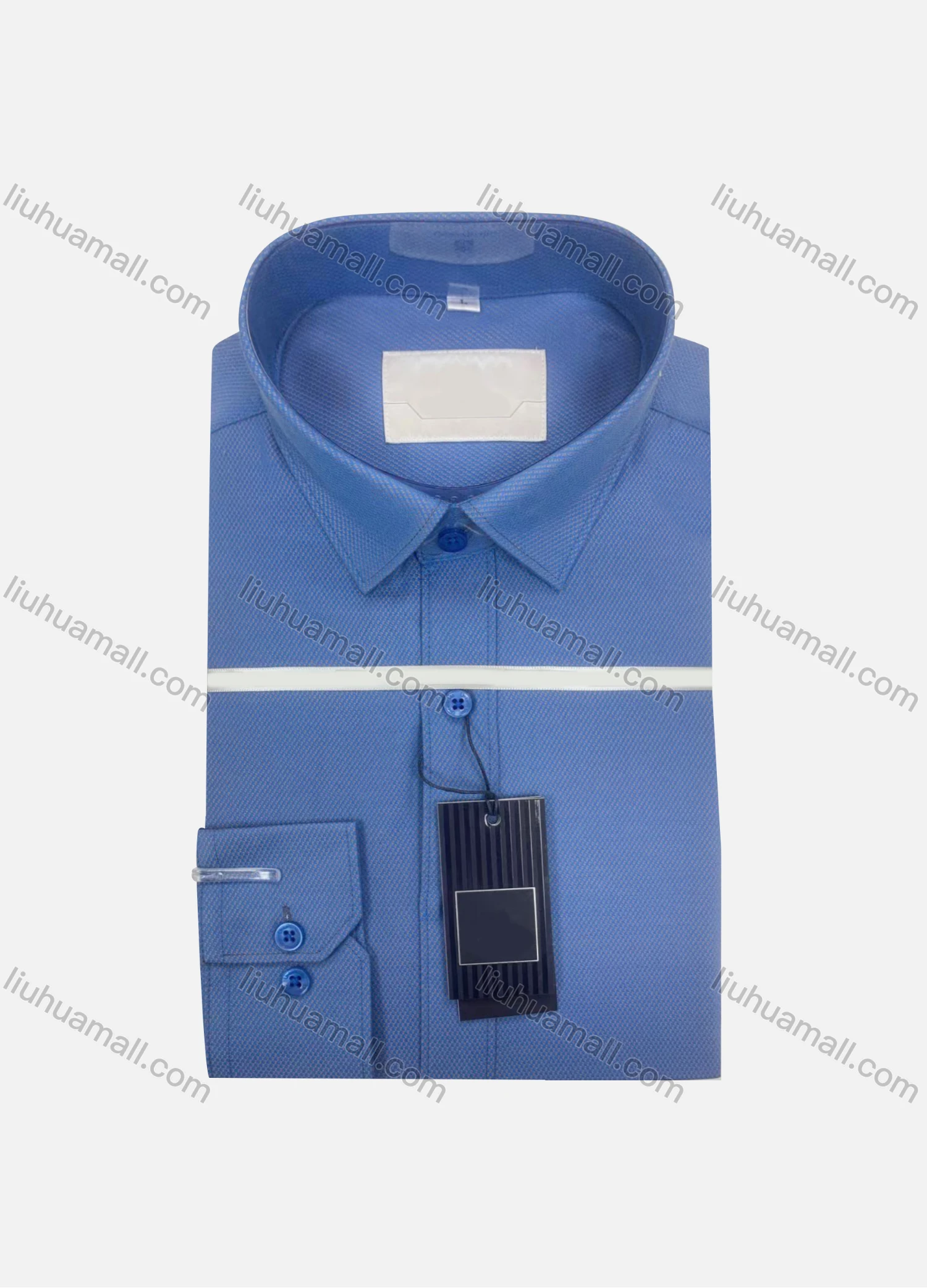 Wholesale Men's Casual Collared Long Sleeve Plain 100%Cotton Shirt - Liuhuamall