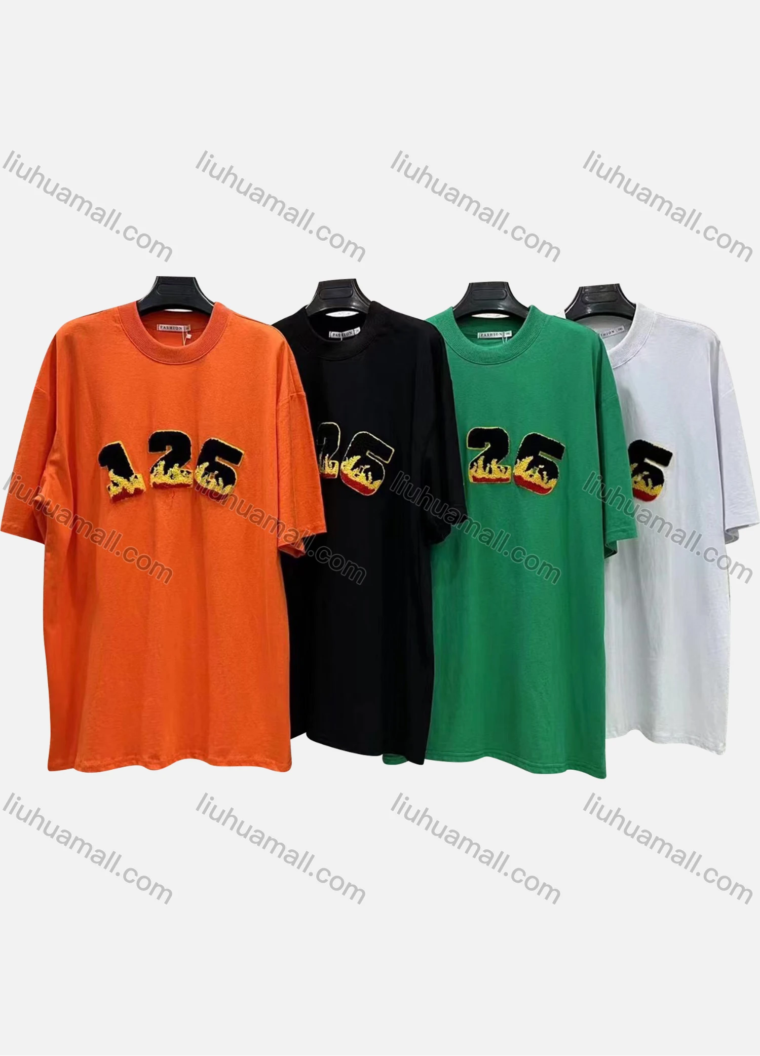 Wholesale Men's Casual Number Graphic Round Neck Half Sleeve 100% Cotton Tee - Liuhuamall