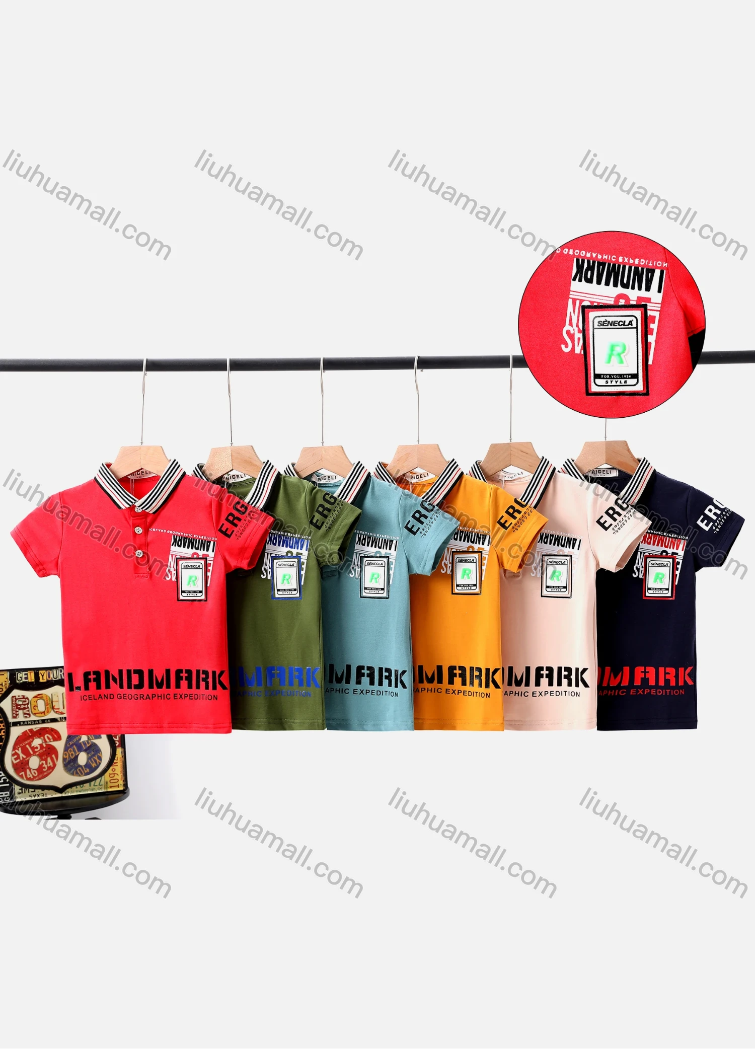 Wholesale Boy's Casual Letter Print Short Sleeve Modal Cotton Polo Shirt - Liuhuamall