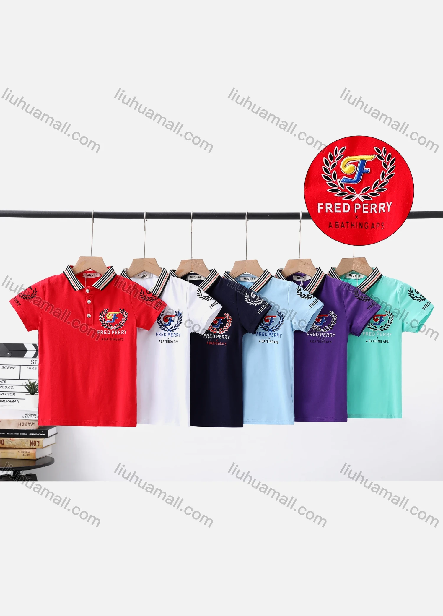 Wholesale Boy's Casual Letter Print Short Sleeve Modal Cotton Polo Shirt - Liuhuamall