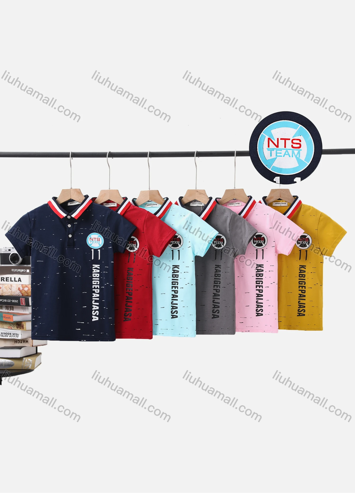 Wholesale Boy's Casual Letter Print Short Sleeve Modal Cotton Polo Shirt - Liuhuamall