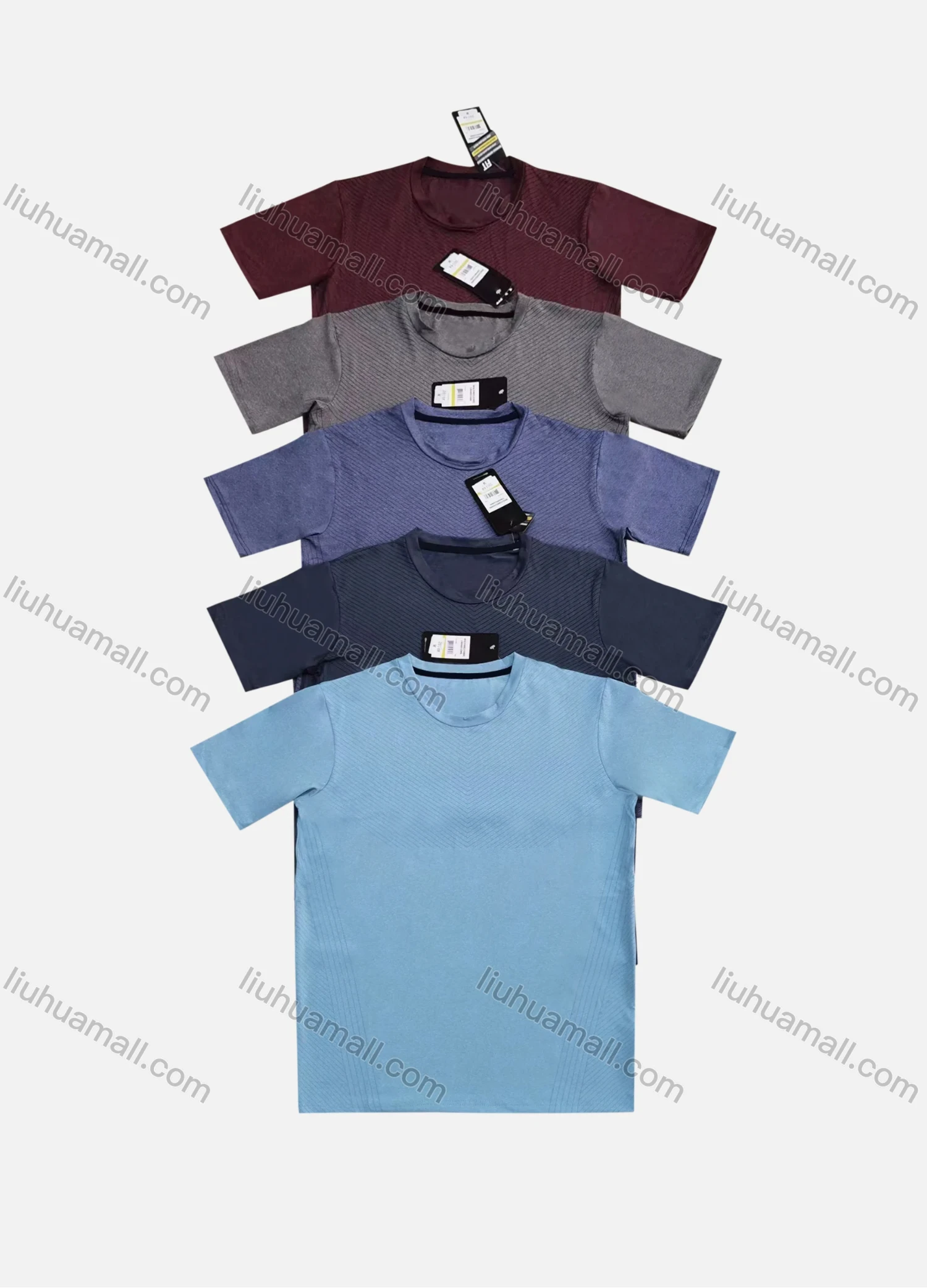 Wholesale Men's Athletic Plain Short Sleeve Round Neck Quick Dry Breathable T-shirts - Liuhuamall
