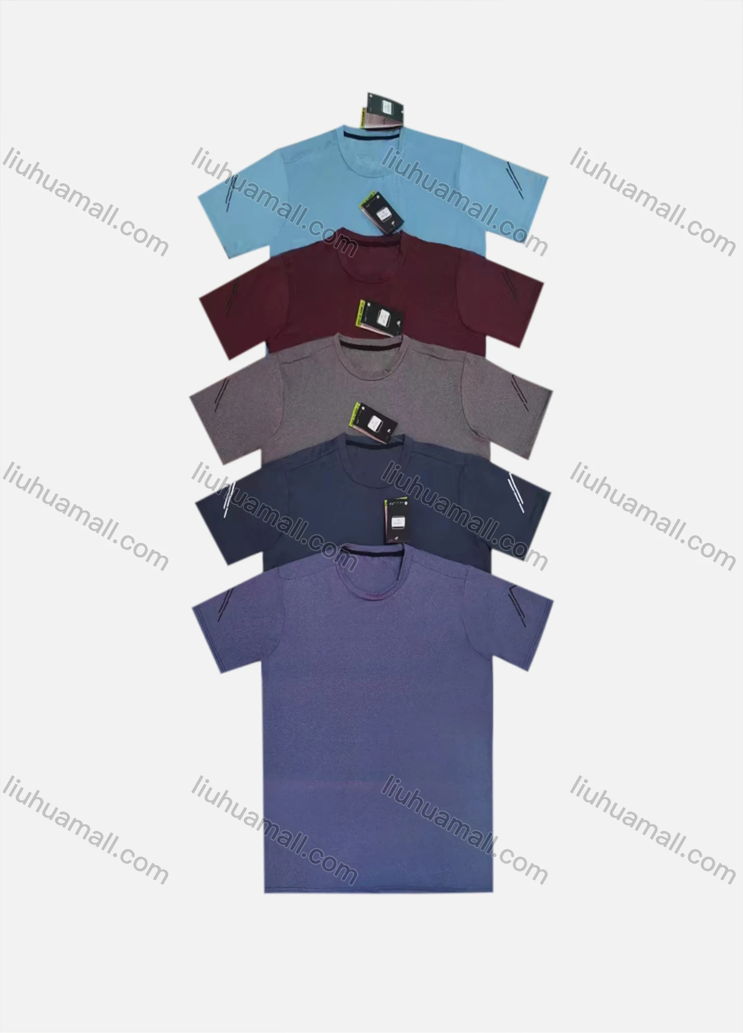 Wholesale Men's Athletic Plain Short Sleeve Quick Dry Breathable Round Neck T-shirts - Liuhuamall