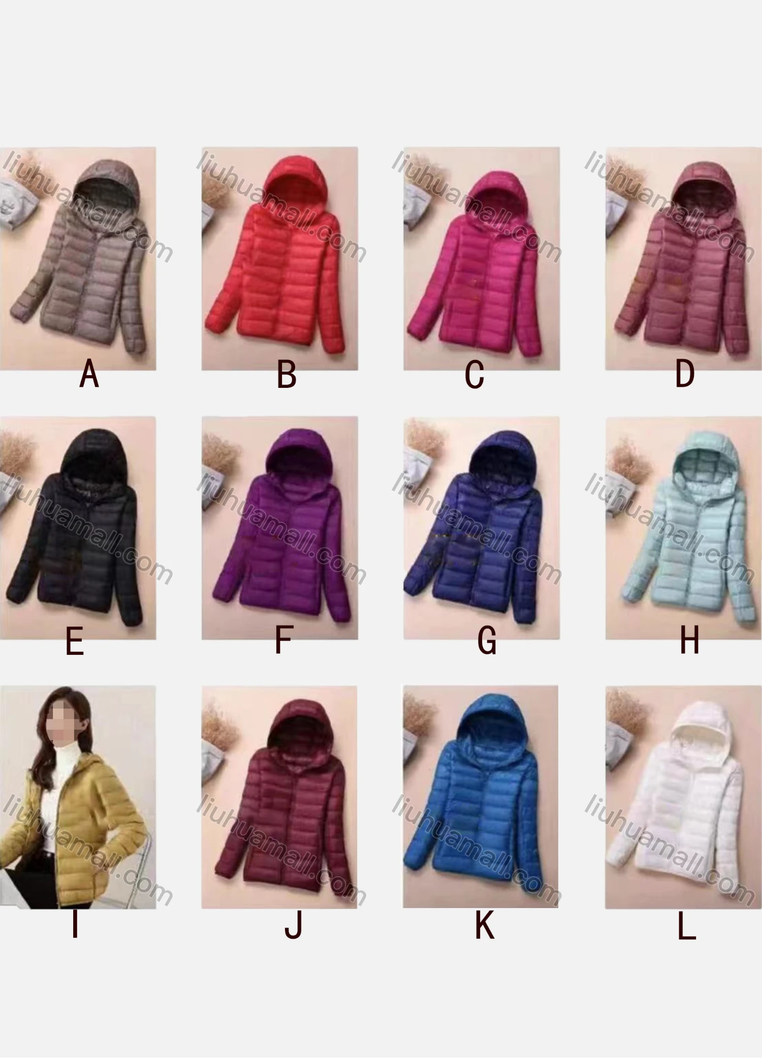Wholesale Women's Casual Hooded Long Sleeve Zipper Plain Puffer Jacket - Liuhuamall