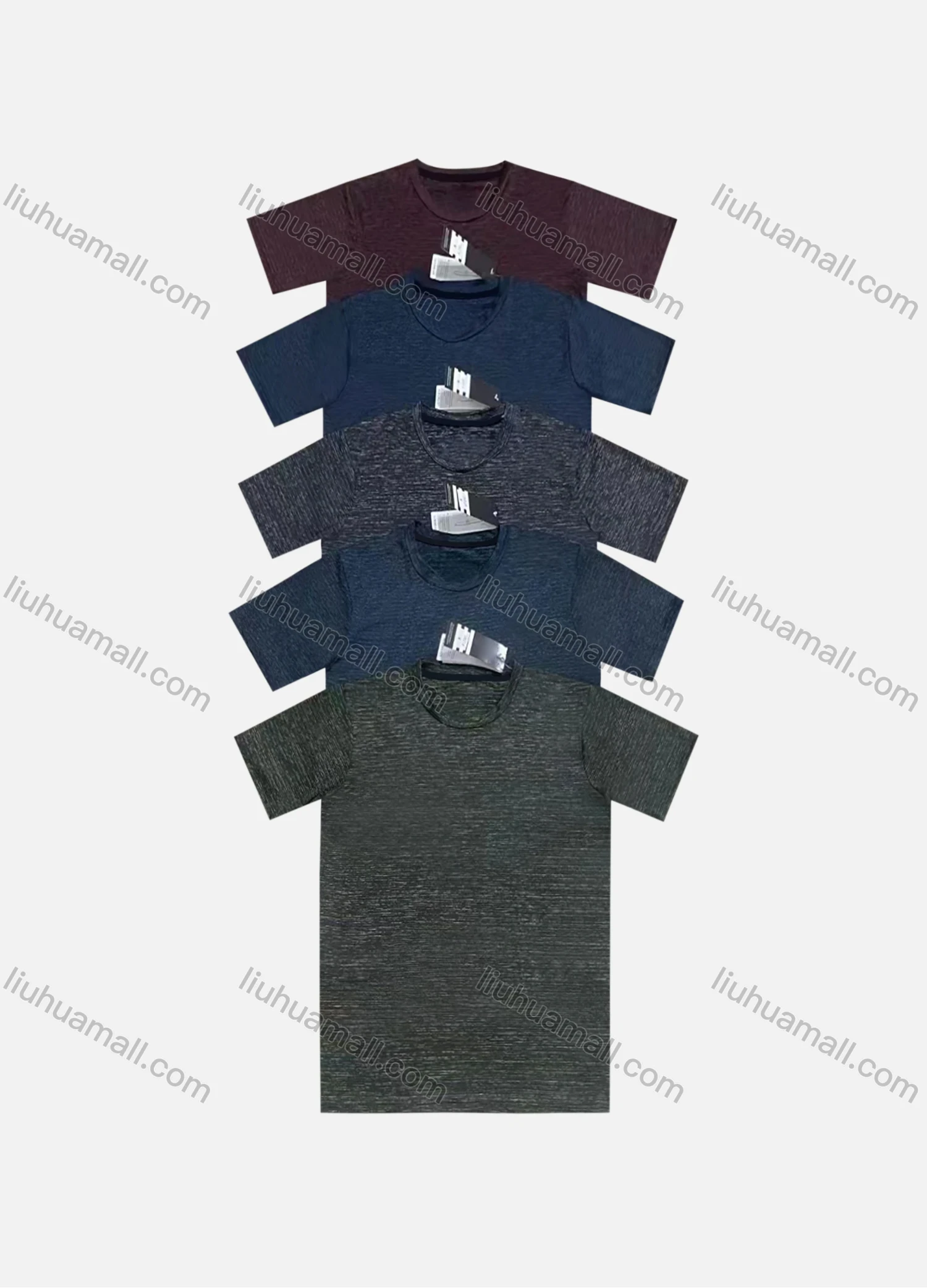 Wholesale Men's Athletic Plain Short Sleeve Quick Dry Breathable Round Neck T-shirts - Liuhuamall