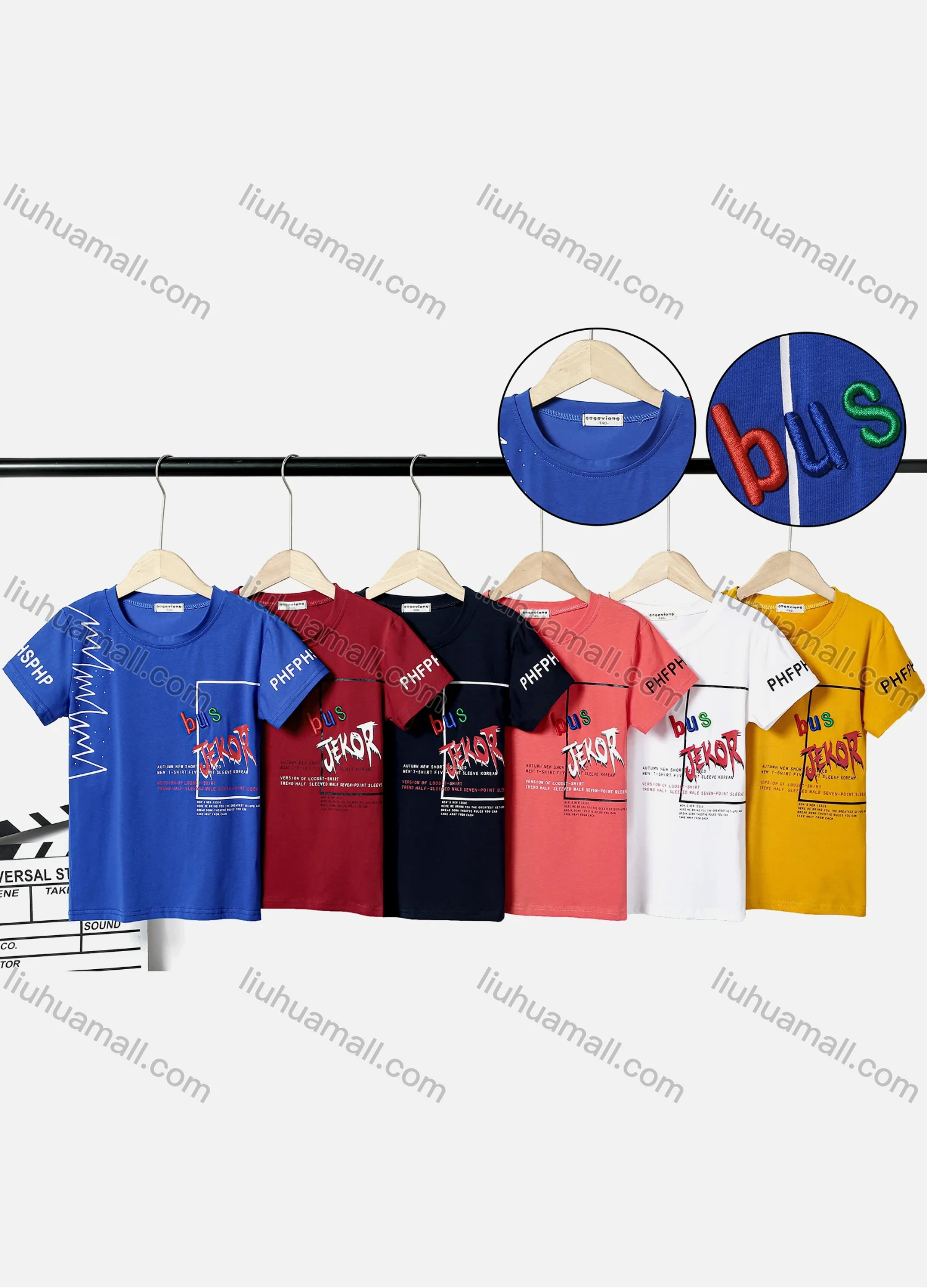 Wholesale Boy's Casual Letter Print Round Neck Short Sleeve Modal Cotton Tee - Liuhuamall