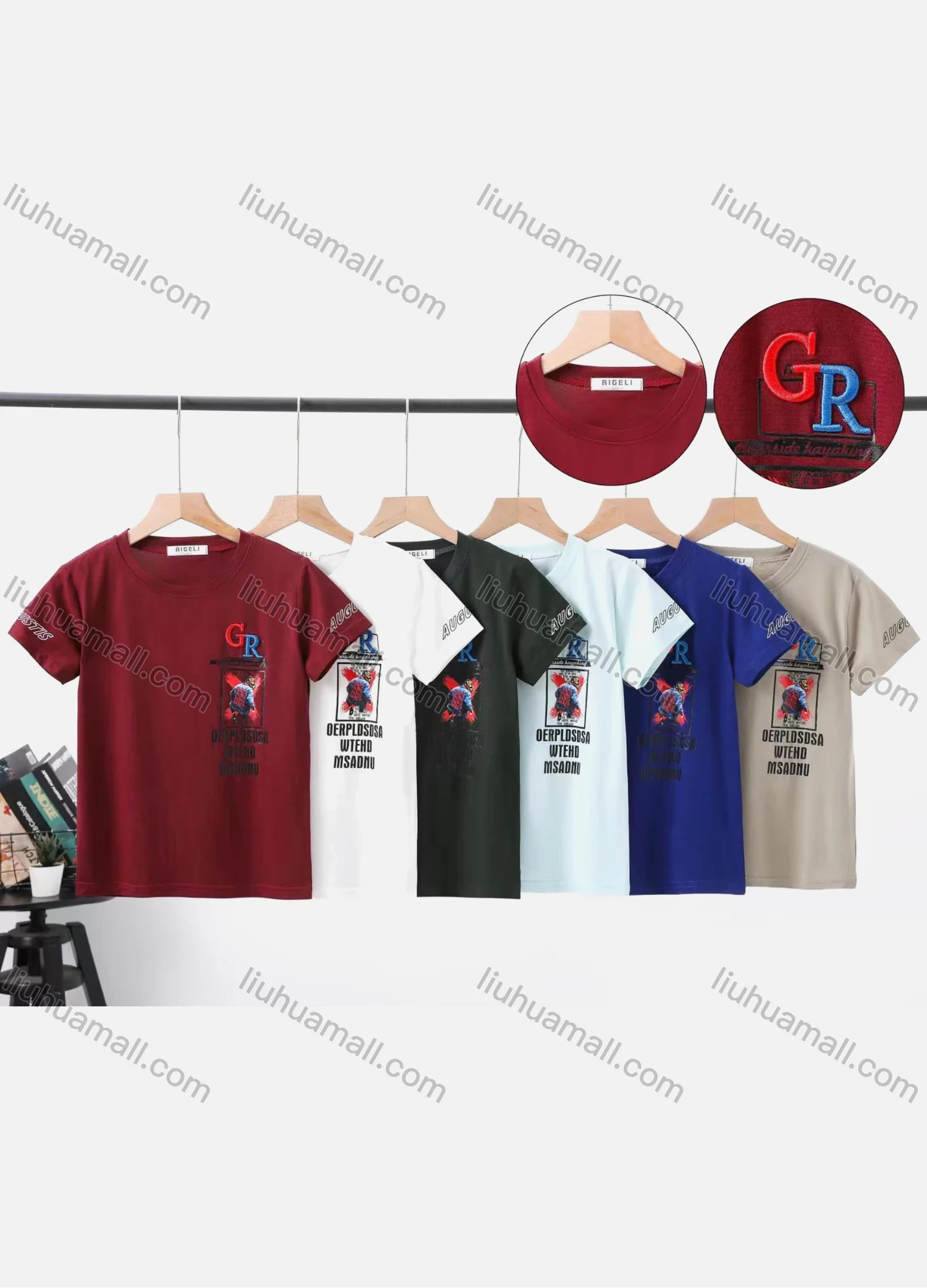 Wholesale Boy's Casual Graphic & Letter Print Round Neck Short Sleeve Modal Cotton Tee - Liuhuamall