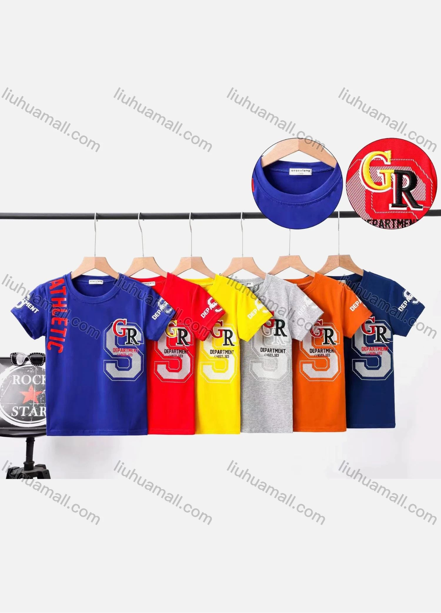 Wholesale Boy's Casual Letter Print Round Neck Short Sleeve Modal Cotton Tee - Liuhuamall