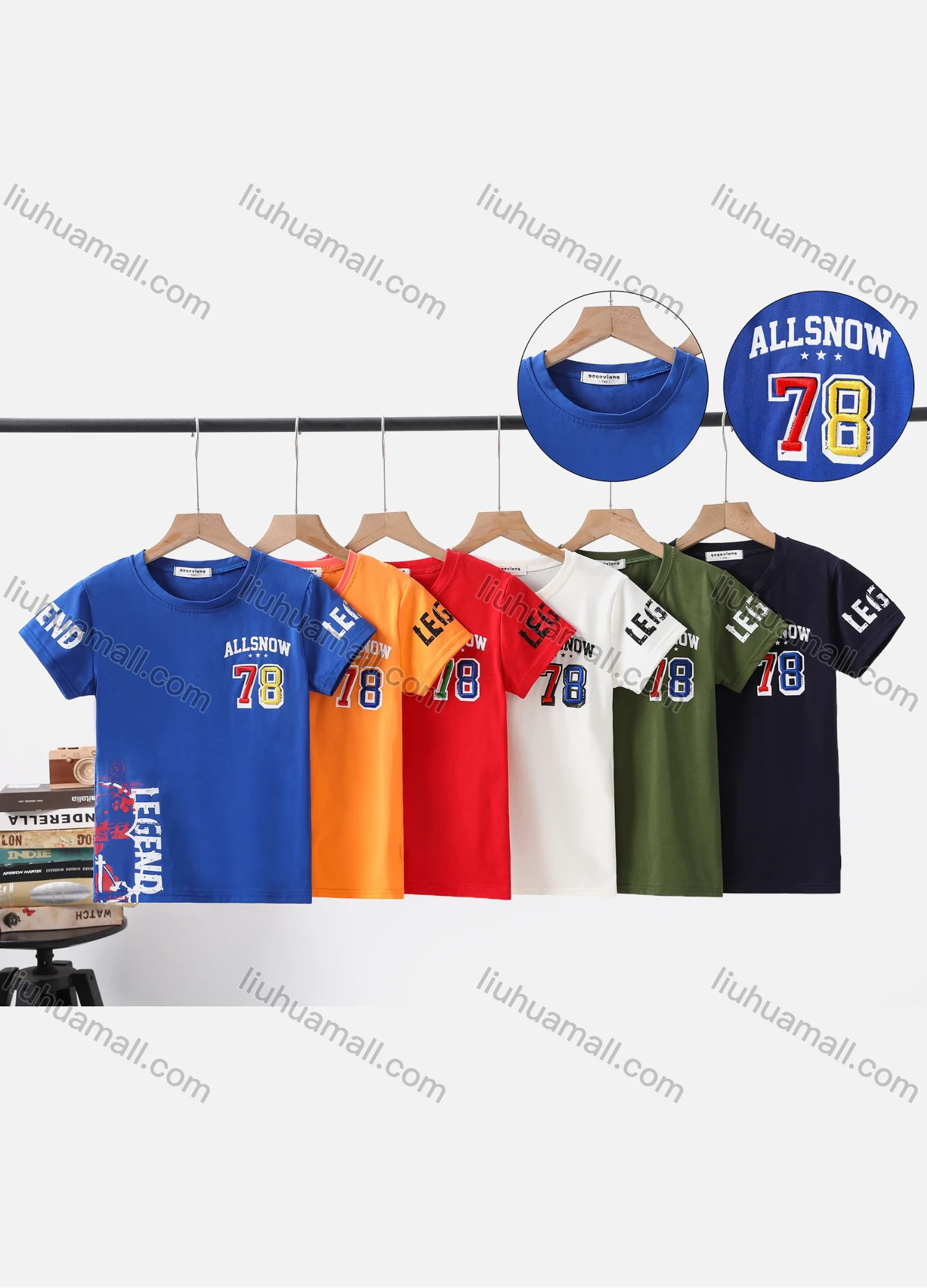 Wholesale Boy's Casual Letter Print Round Neck Short Sleeve Modal Cotton Tee - Liuhuamall