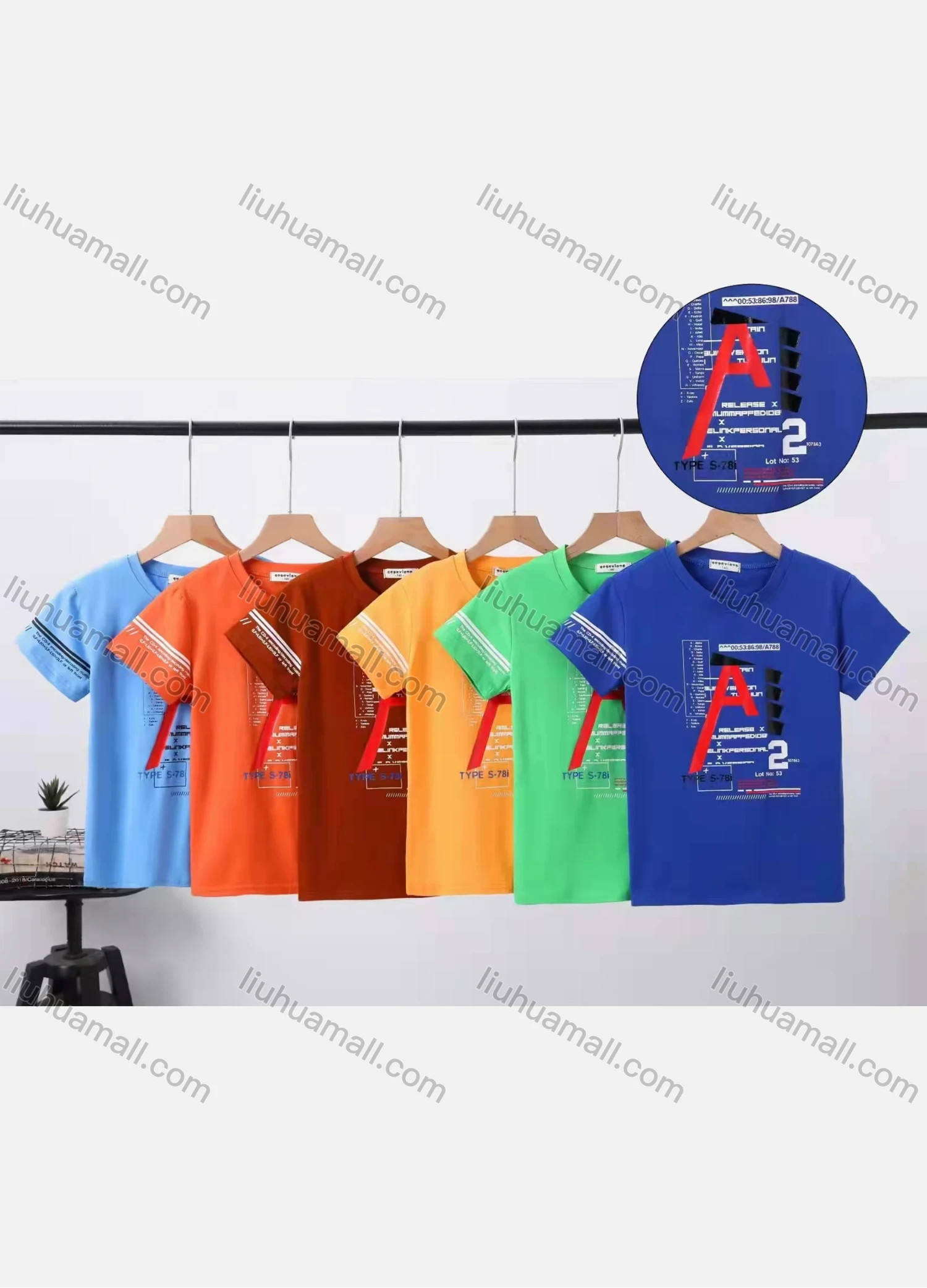 Wholesale Boy's Casual Letter Print Round Neck Short Sleeve Modal Cotton Tee - Liuhuamall