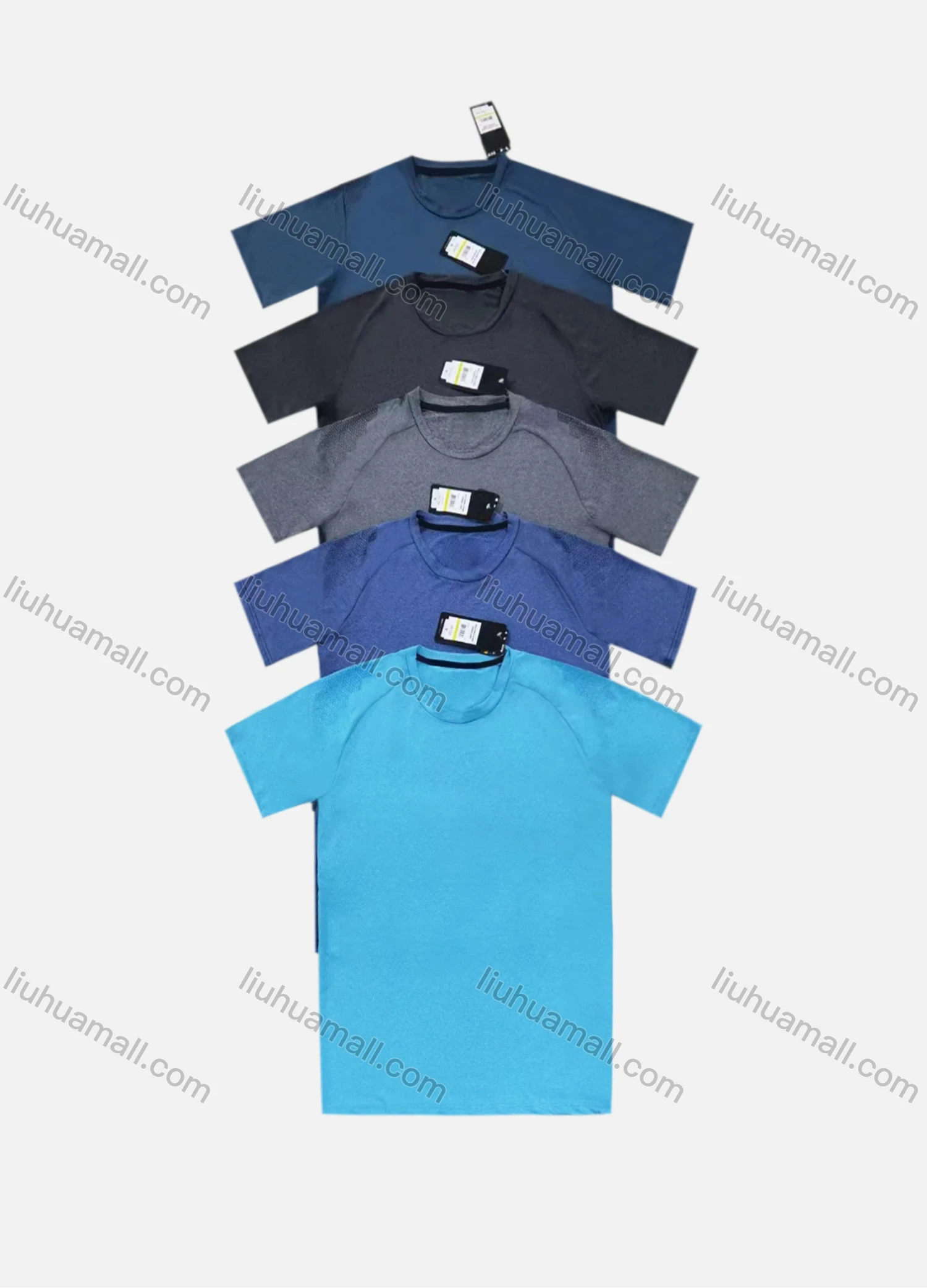 Wholesale Men's Athletic Plain Short Sleeve Quick Dry Breathable Round Neck T-shirts - Liuhuamall