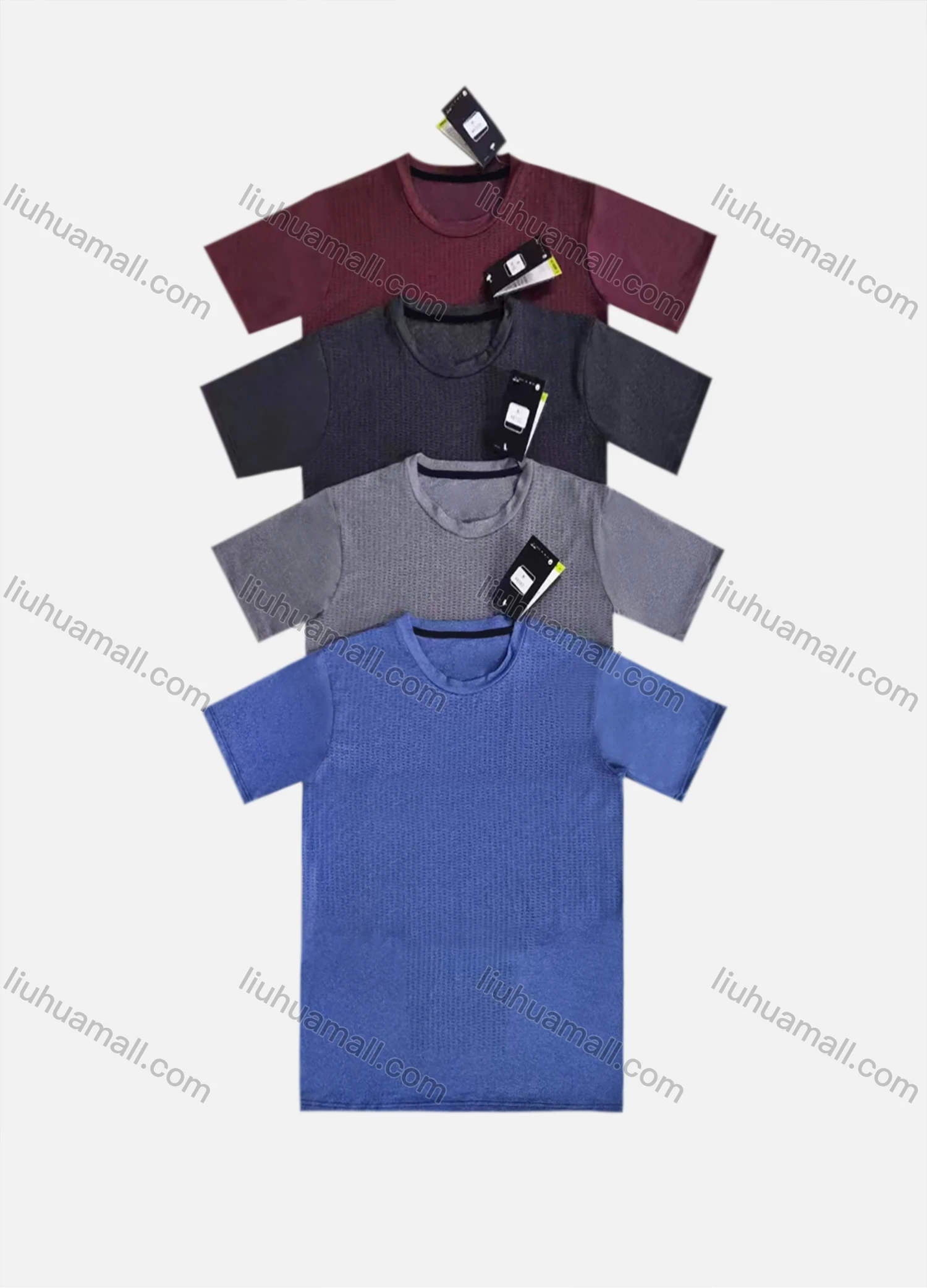 Wholesale Men's Athletic Plain Short Sleeve Quick Dry Breathable Round Neck T-shirts - Liuhuamall