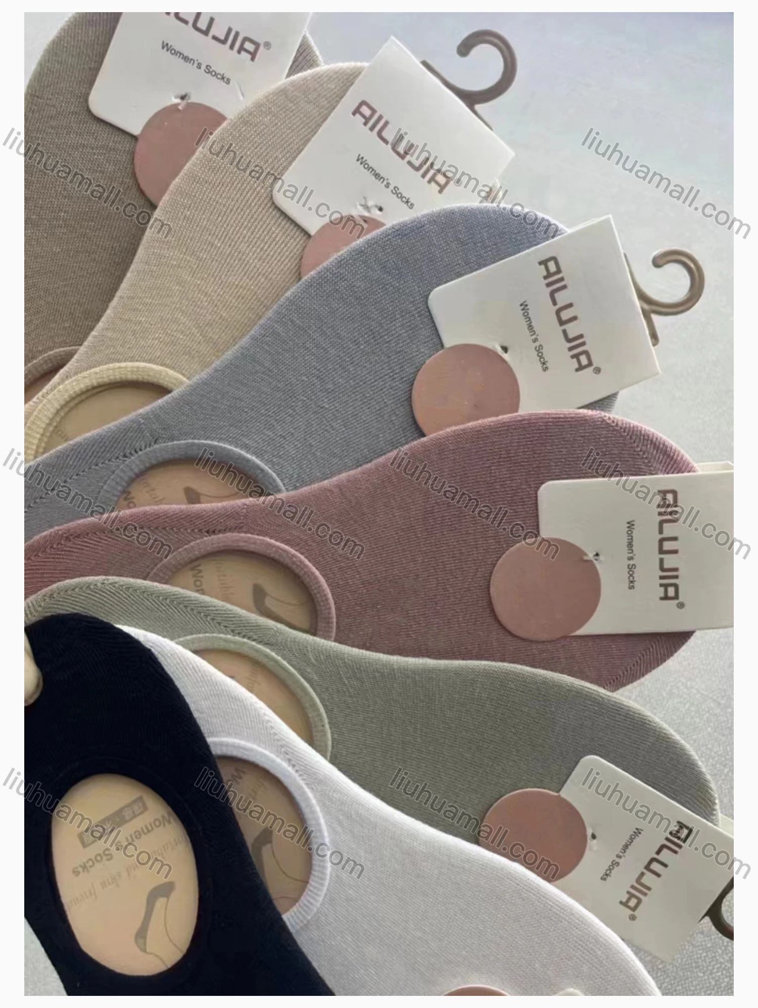 Wholesale Women's Casual Cushioned Stocking Plain Crew Socks - Liuhuamall