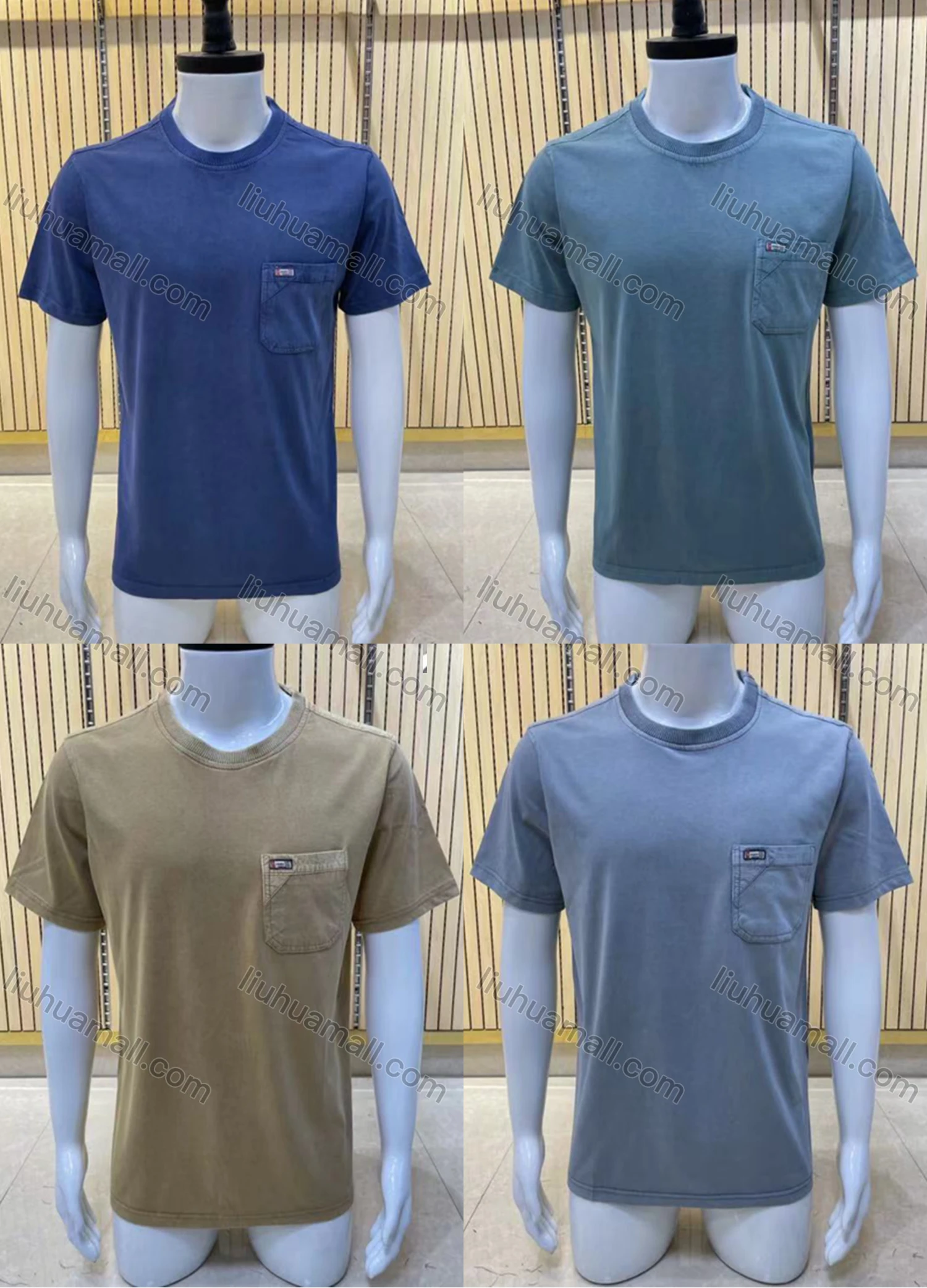 Wholesale Men's Casual Crew Neck Short Sleeve Plain T-shirts - Liuhuamall