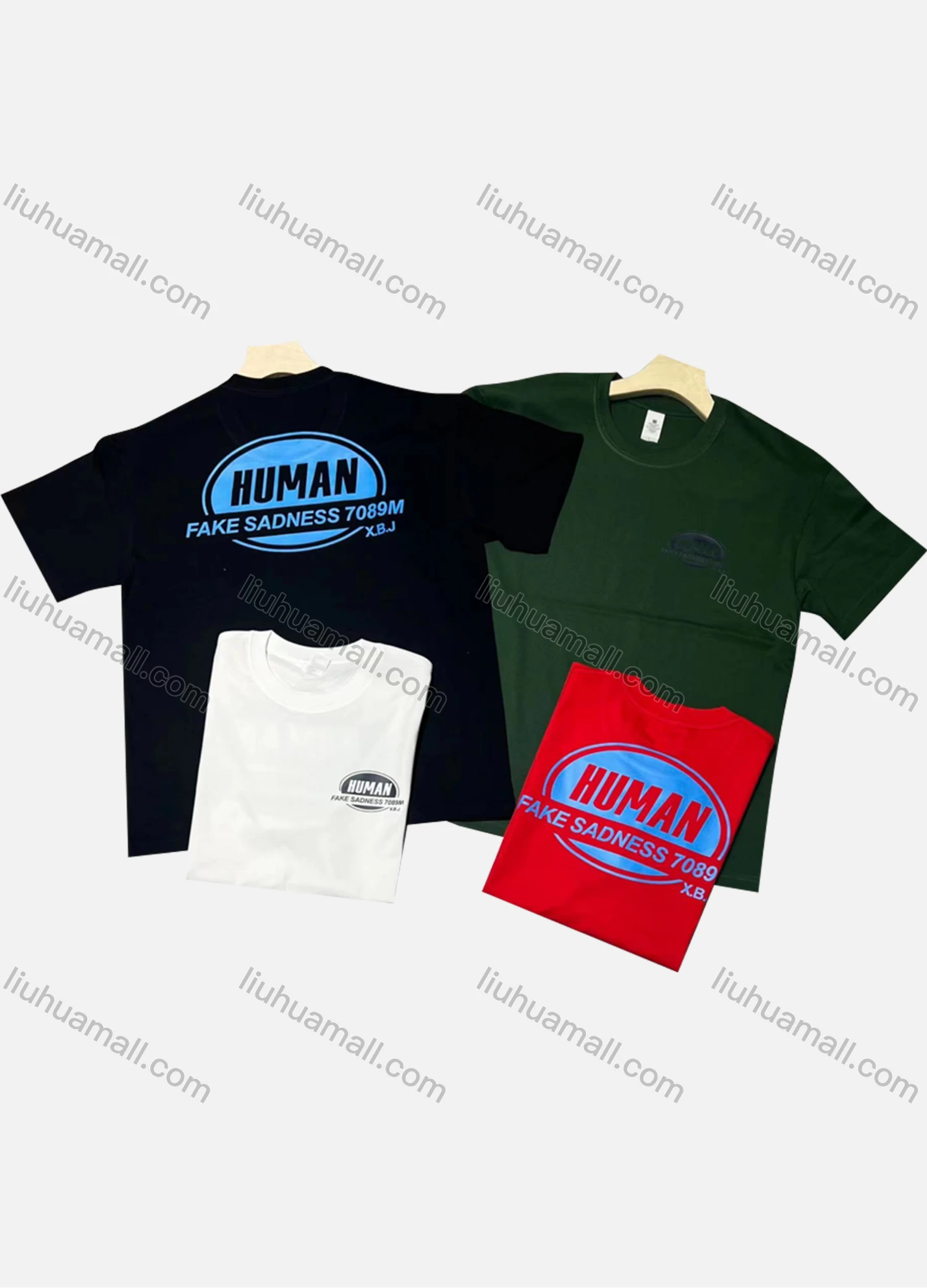 Wholesale Men's Casual Letter Print Round Neck Short Sleeve Tee - Liuhuamall