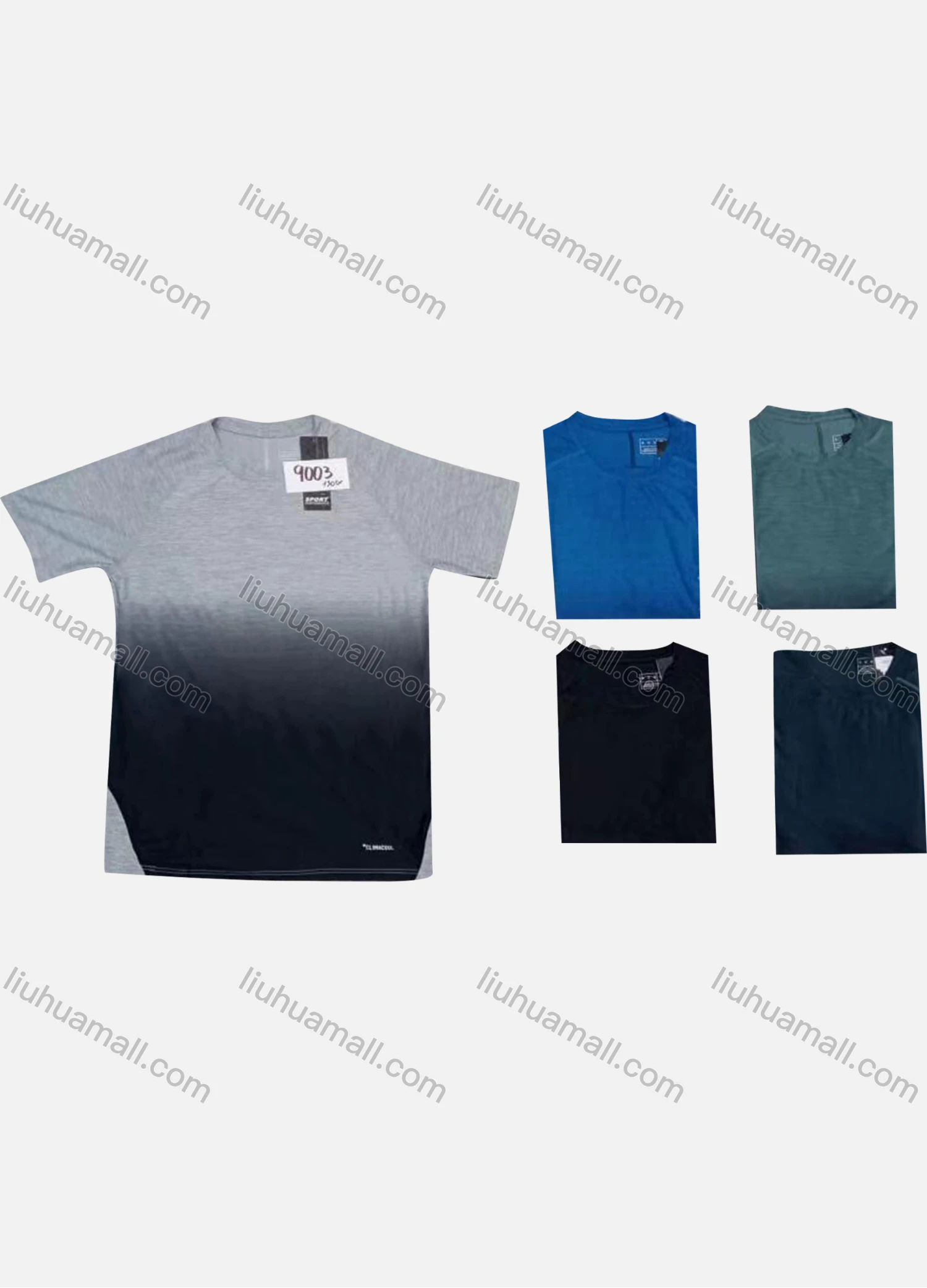Wholesale Men's Sporty Round Neck Short Sleeve Gradient Quick Dry Breathable T-Shirt - Liuhuamall