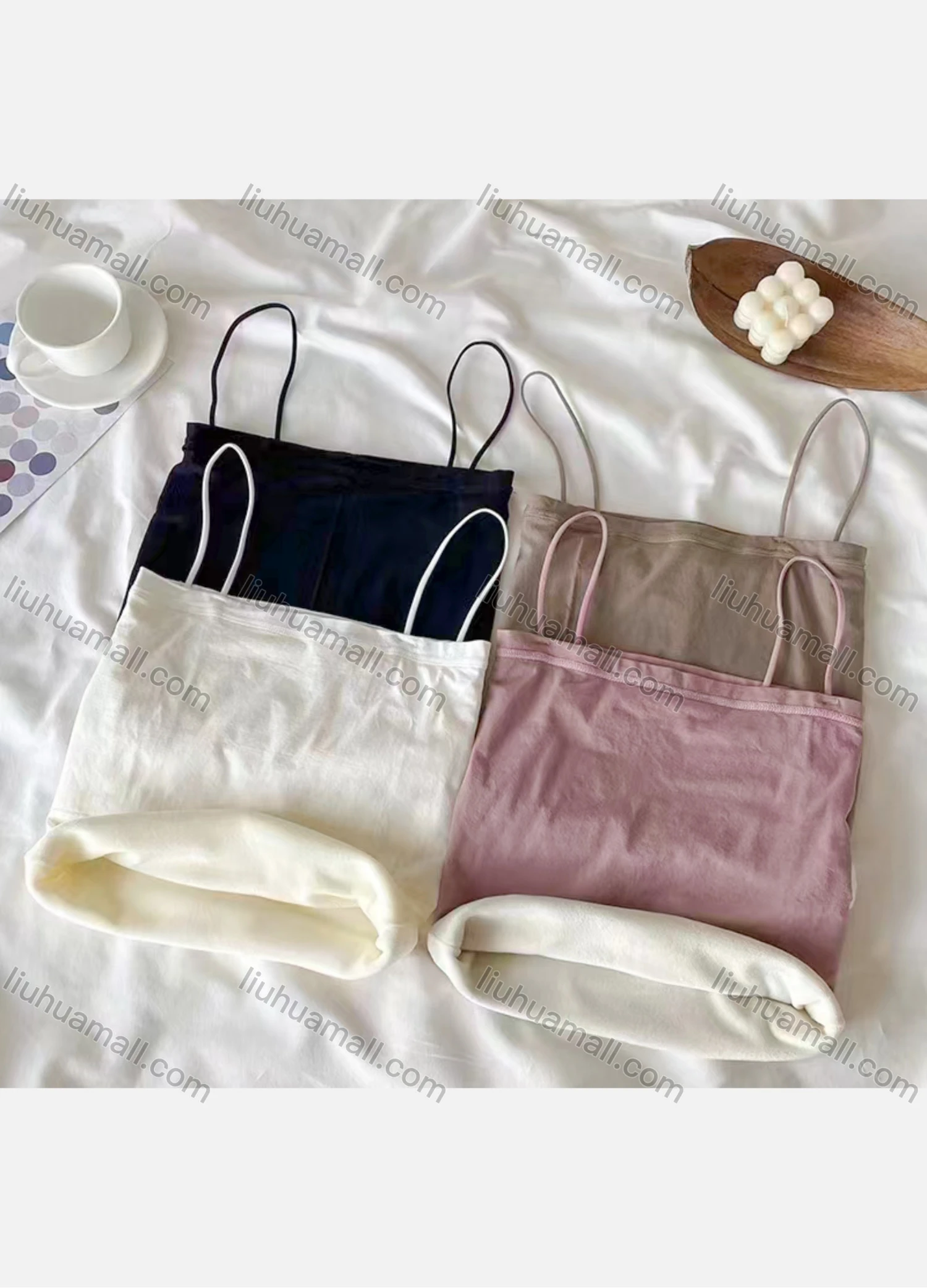 Wholesale Women's Casual Knit Plain Fleece Lined Cami Top - Liuhuamall