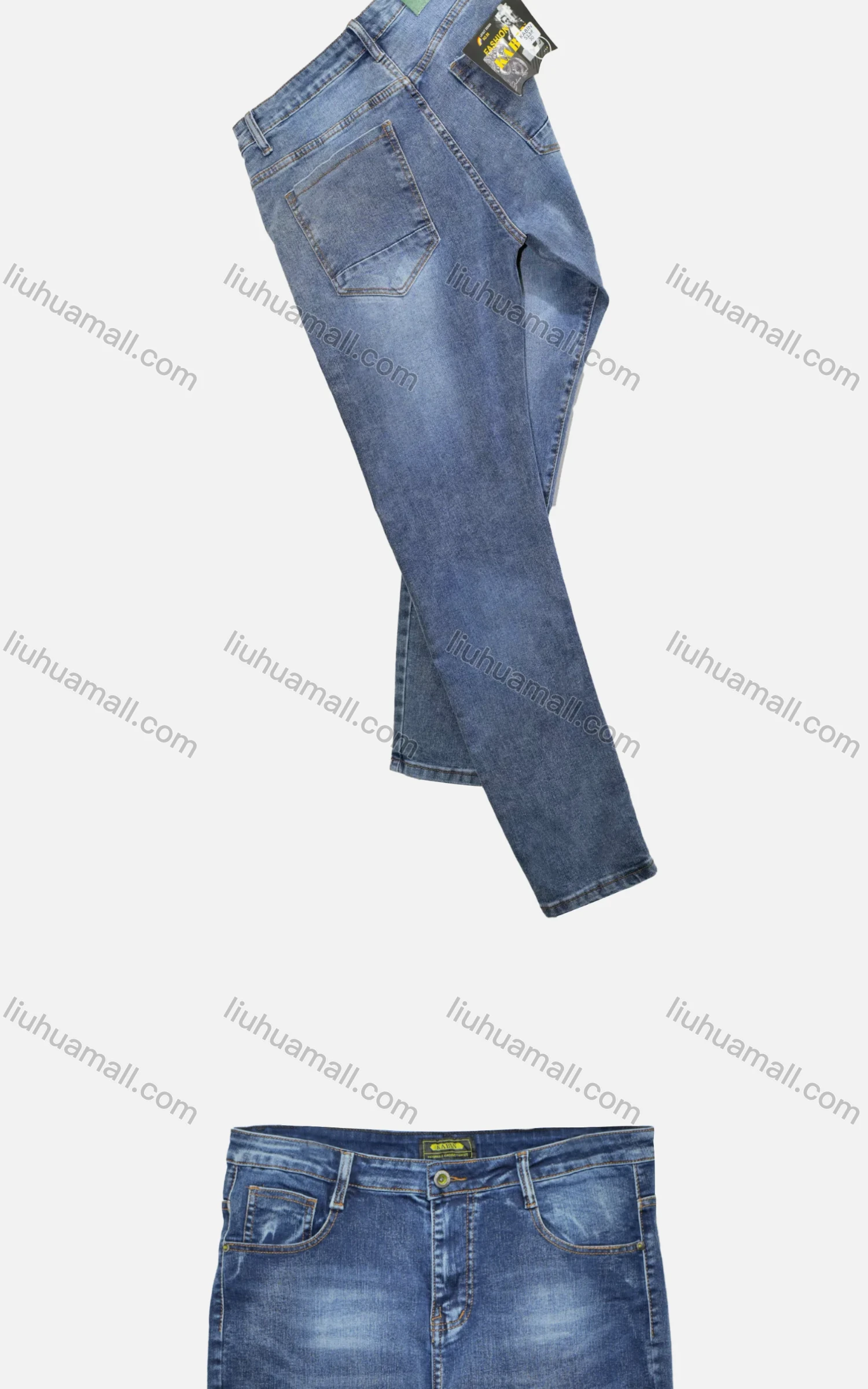 Wholesale Men's Casual Plain Distressed Pockets Ankle Length Jeans - Liuhuamall