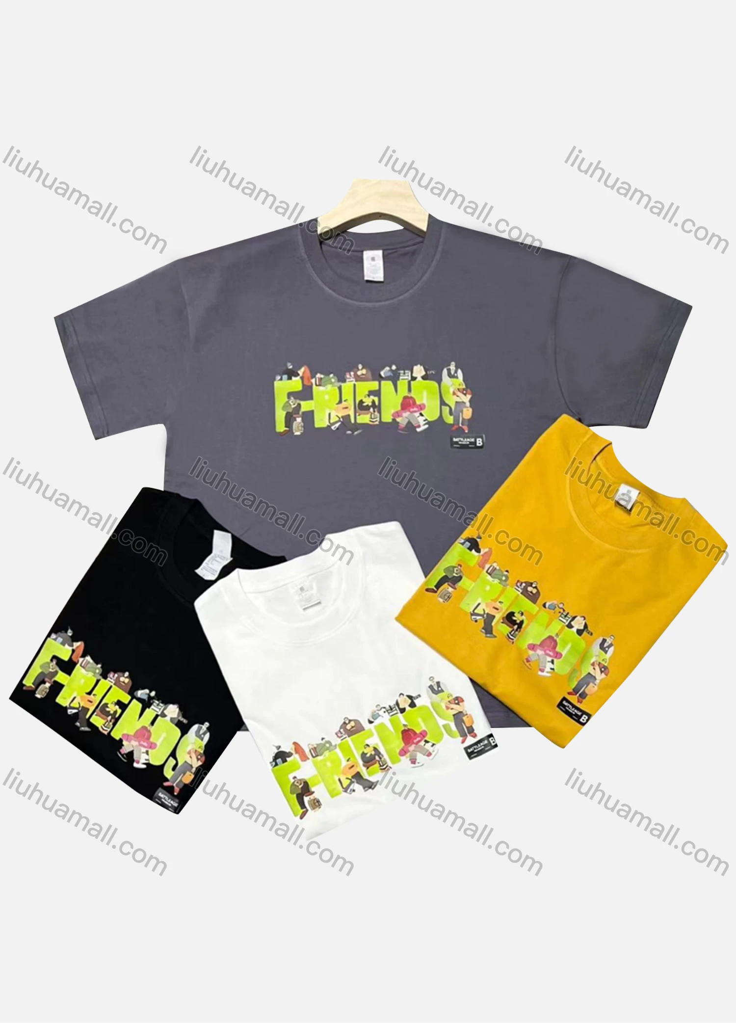 Wholesale Men's Casual Round Neck Short Sleeve Letter T-shirt - Liuhuamall