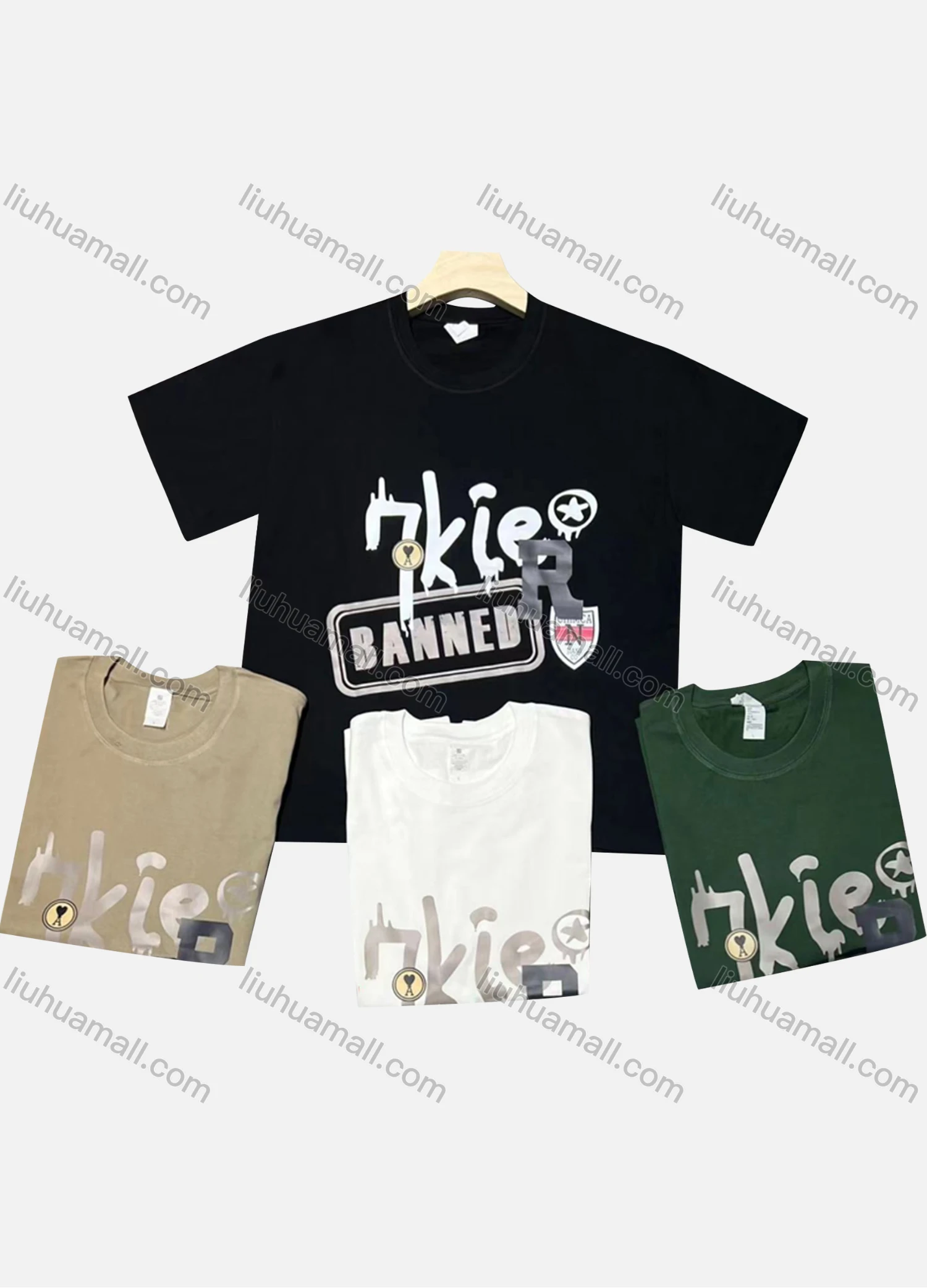 Wholesale Men's Casual Round Neck Short Sleeve Letter T-shirt - Liuhuamall