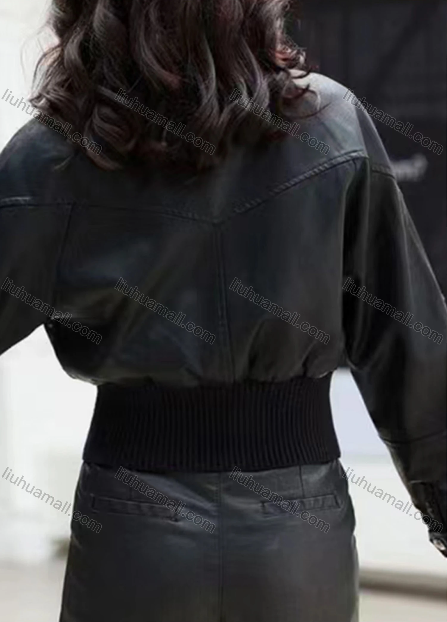 Wholesale Women's Casual Lapel Long Sleeve Snap Button Leather Jacket - Liuhuamall