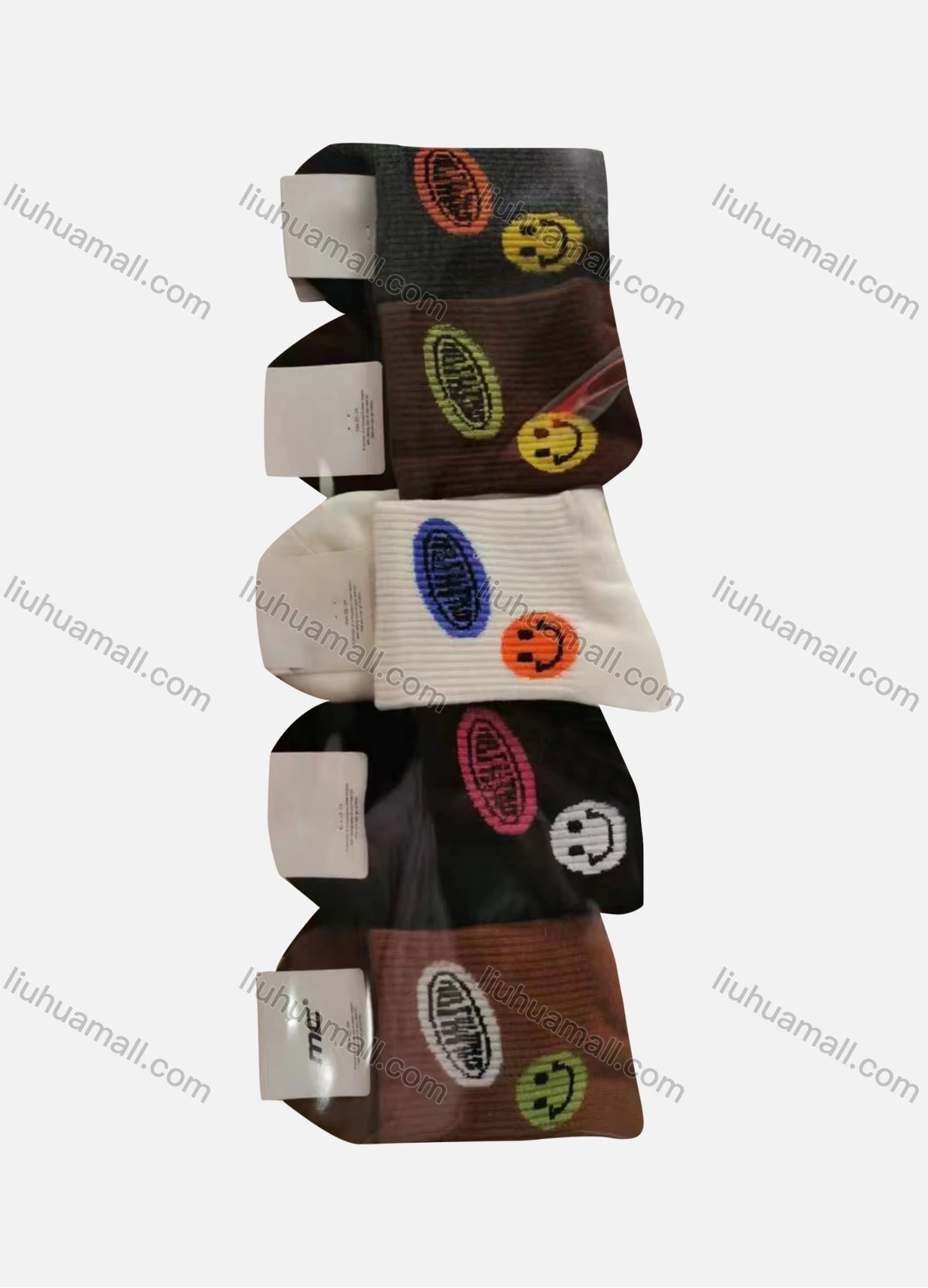 Wholesale Women's Casual Cartoon Print Cushioned Stocking Medium Crew Socks(Pack Of 10) - Liuhuamall