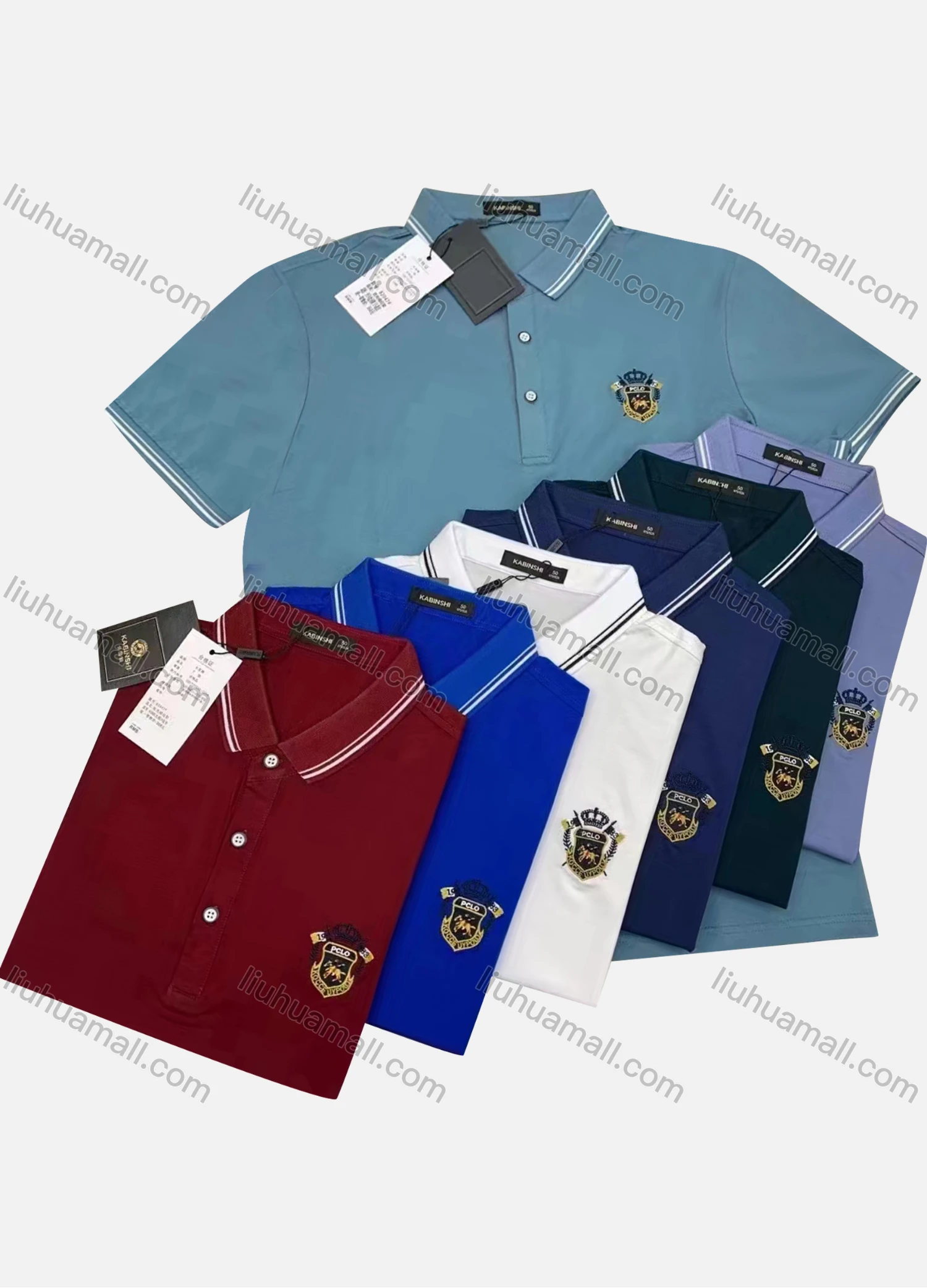 Wholesale Men's Casual Plain Label Short Sleeve Polo Shirt - Liuhuamall
