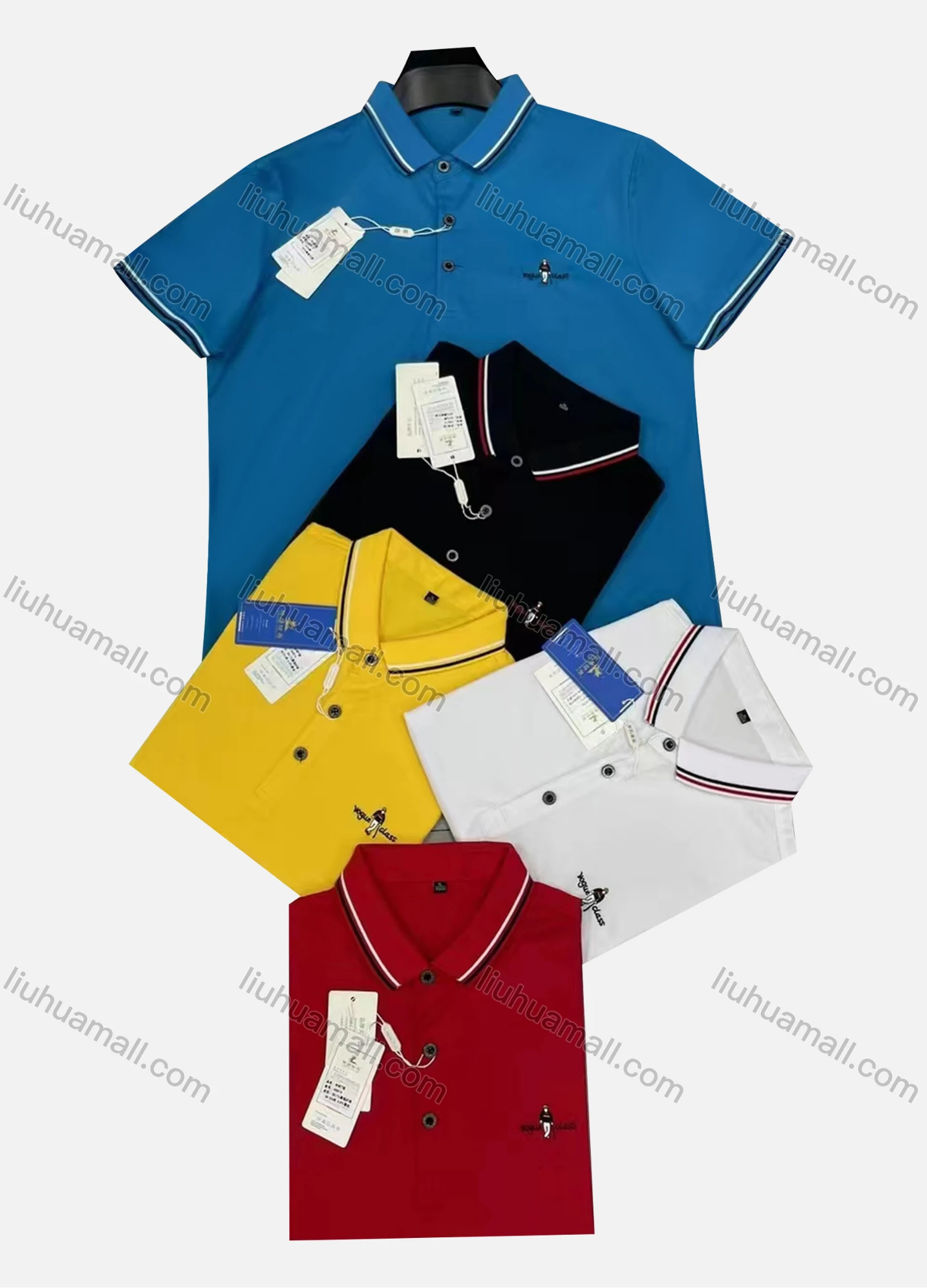 Wholesale Men's Casual Plain Label Short Sleeve Polo Shirt - Liuhuamall