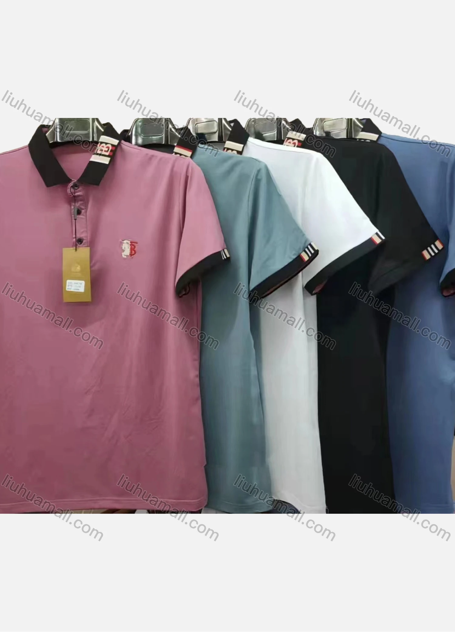 Wholesale Men's Casual Plain Label Short Sleeve Polo Shirt - Liuhuamall
