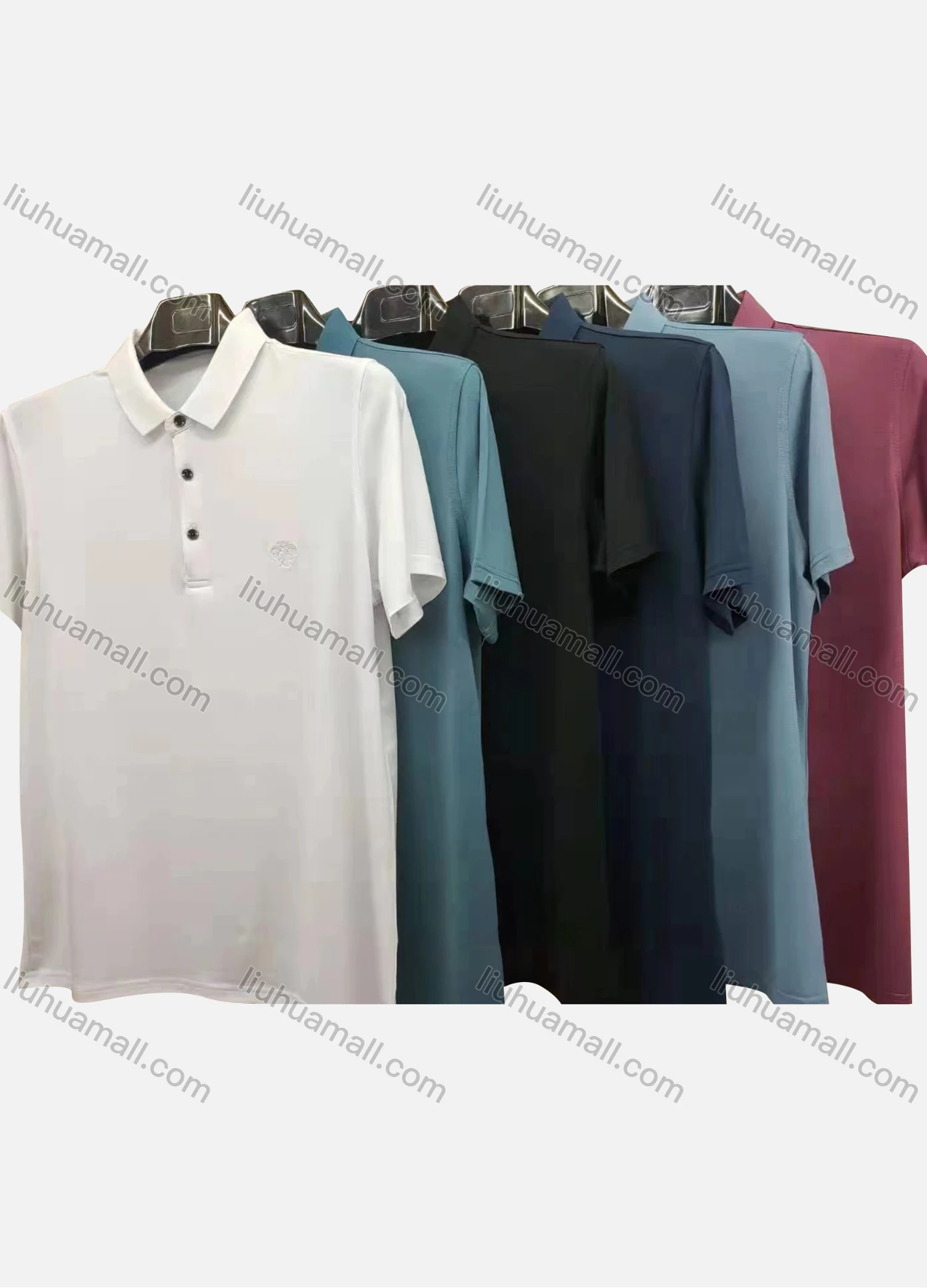 Wholesale Men's Casual Plain Label Short Sleeve Polo Shirt - Liuhuamall