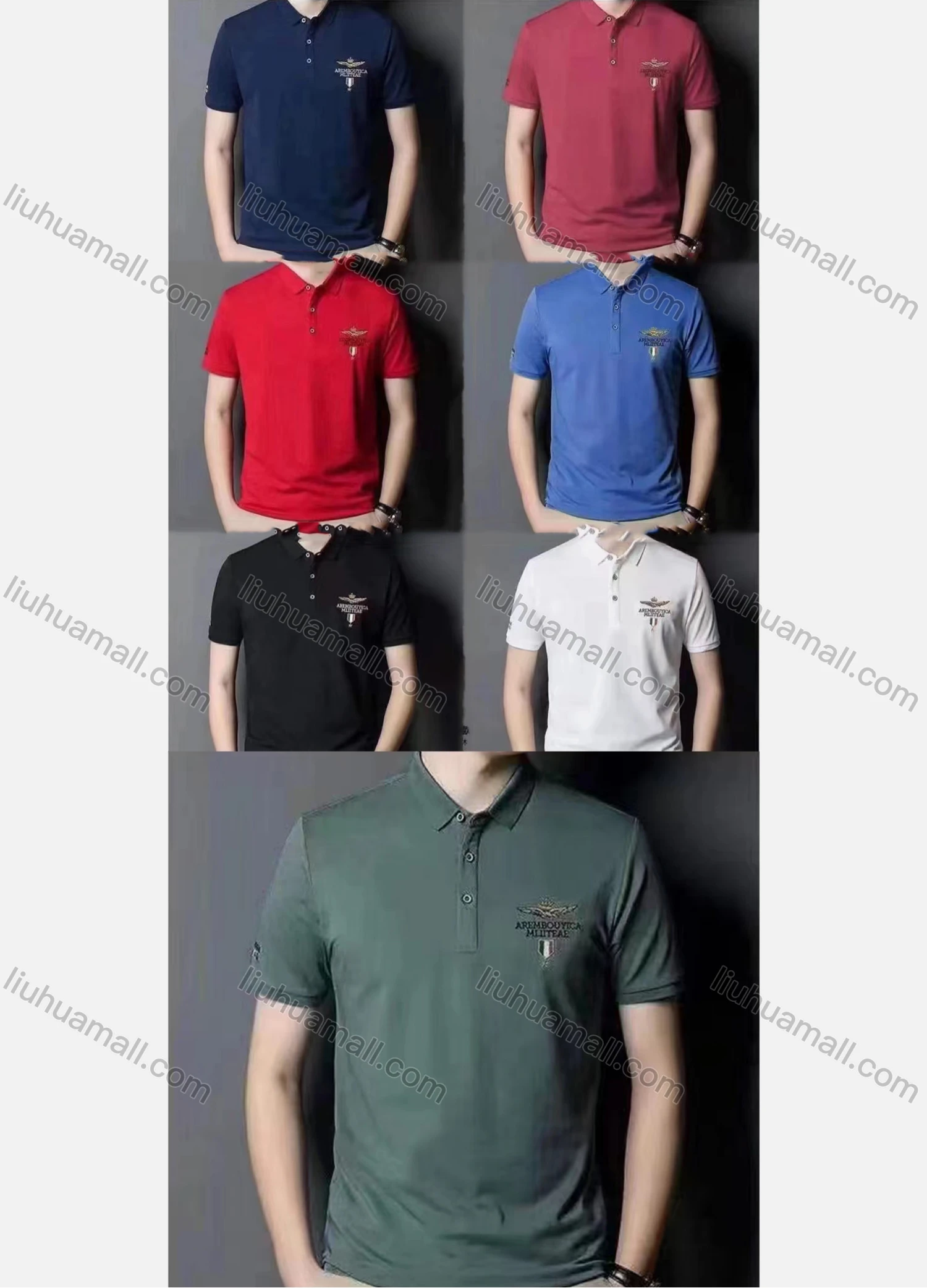 Wholesale Men's Casual Plain Label Short Sleeve Polo Shirt - Liuhuamall
