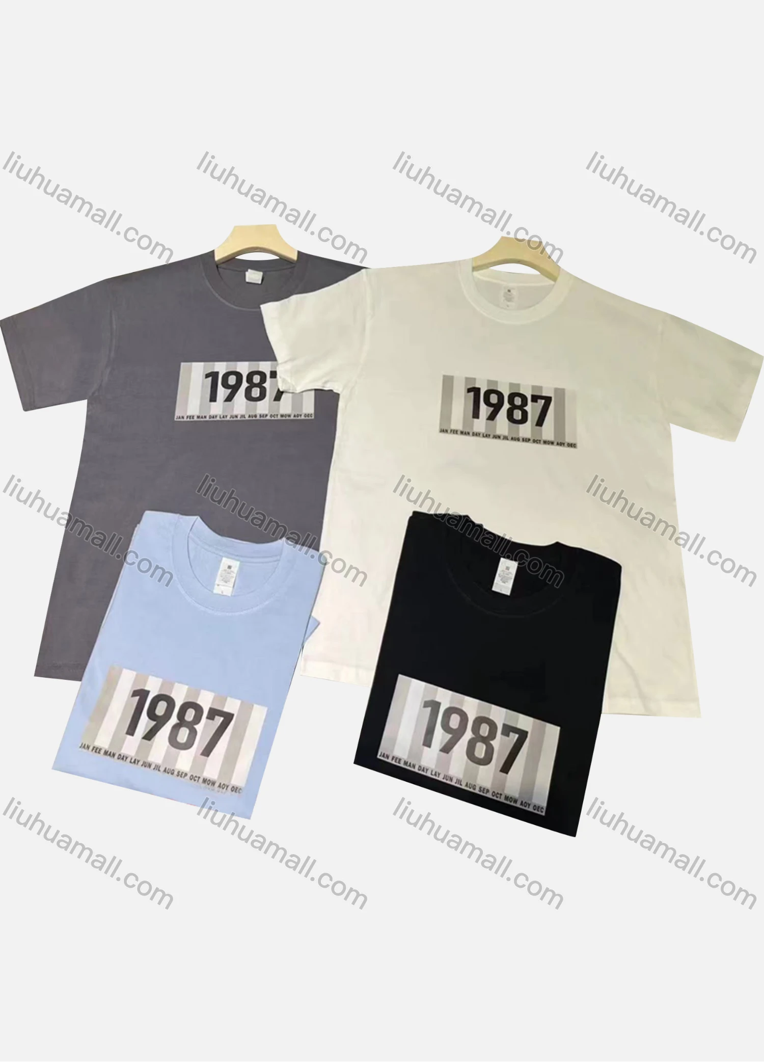 Wholesale Men's Casual Graphic Round Neck Short Sleeve T-shirt - Liuhuamall